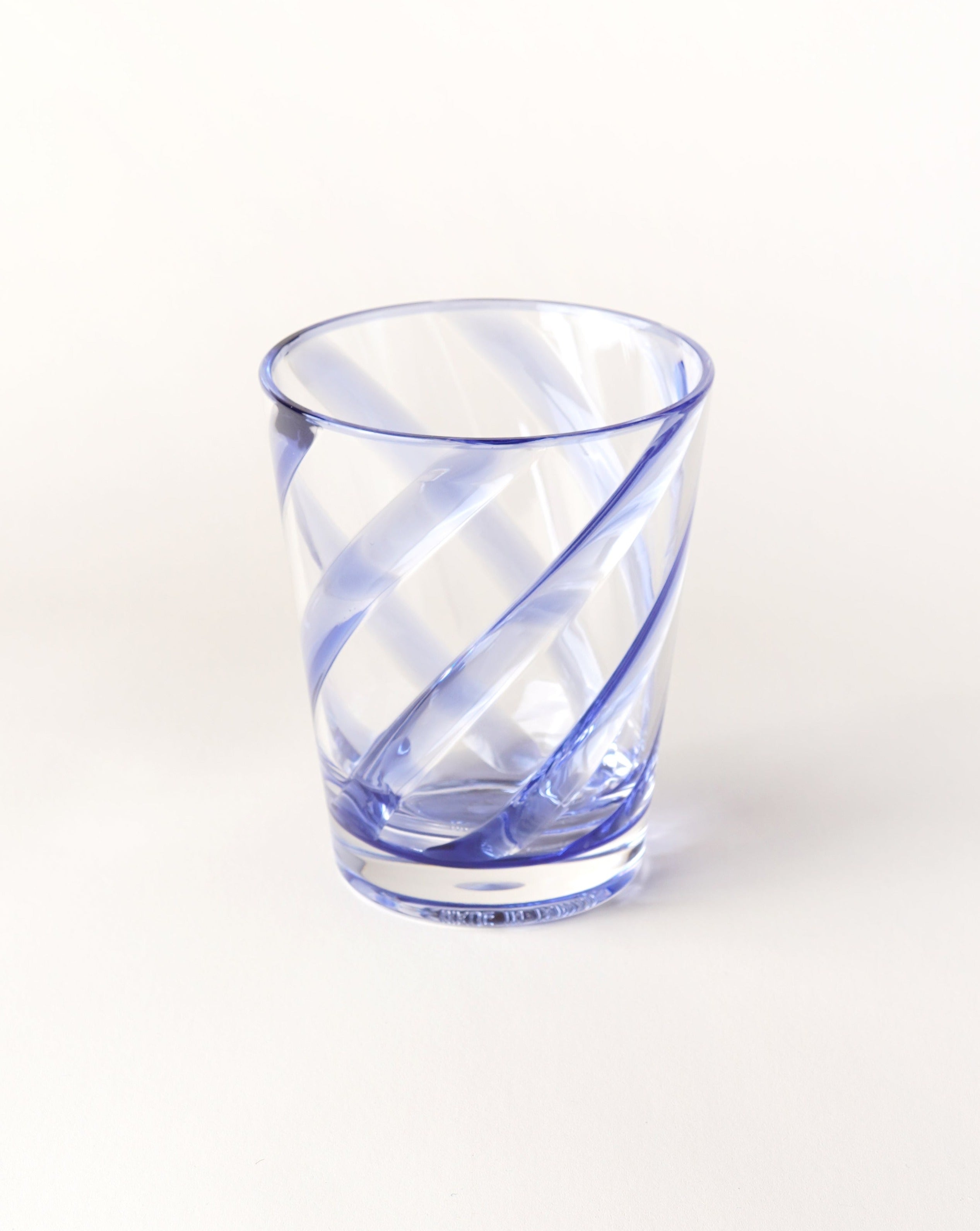 Transparent Blue Spiral Glass