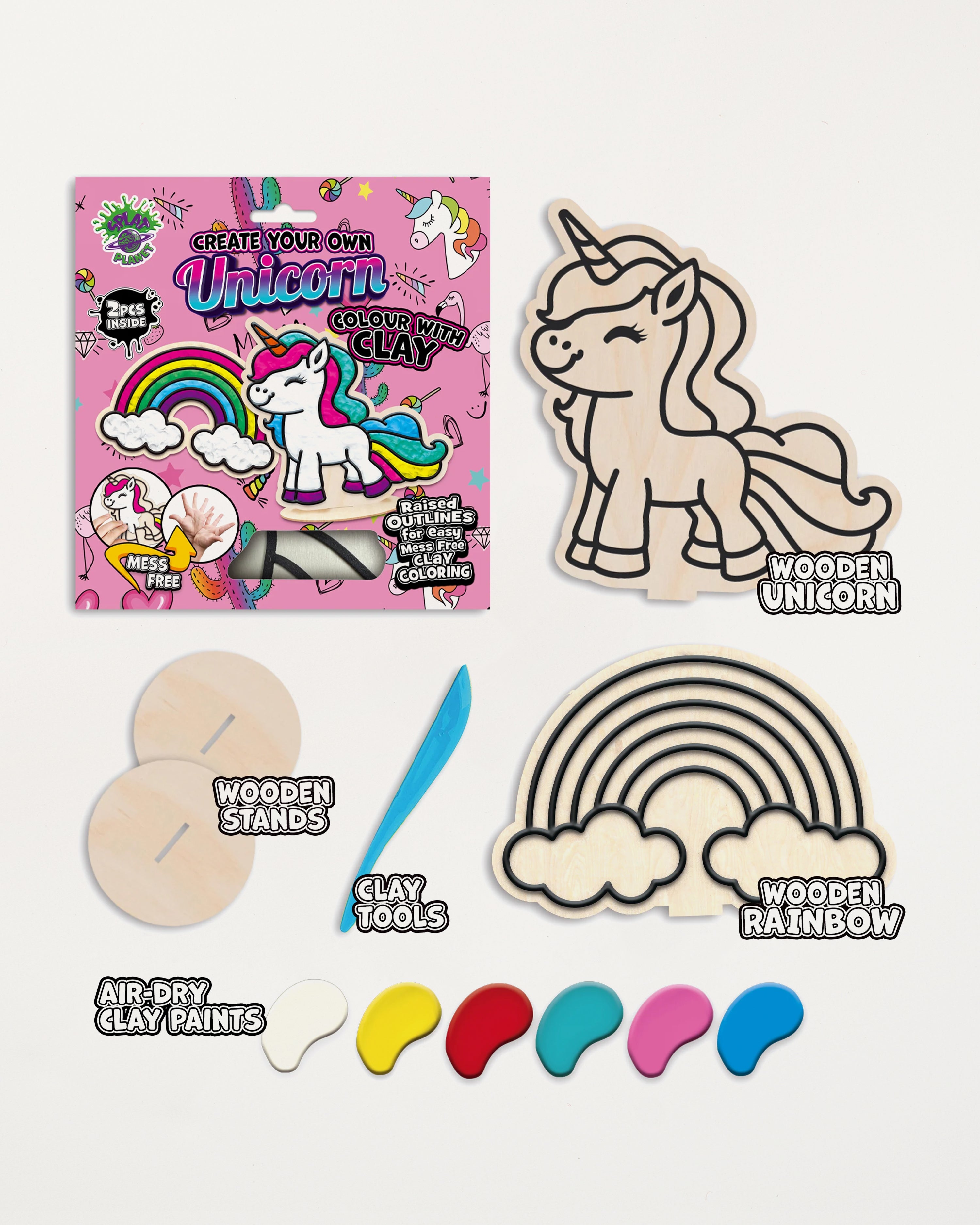 Unicorn Clay Colouring Kit