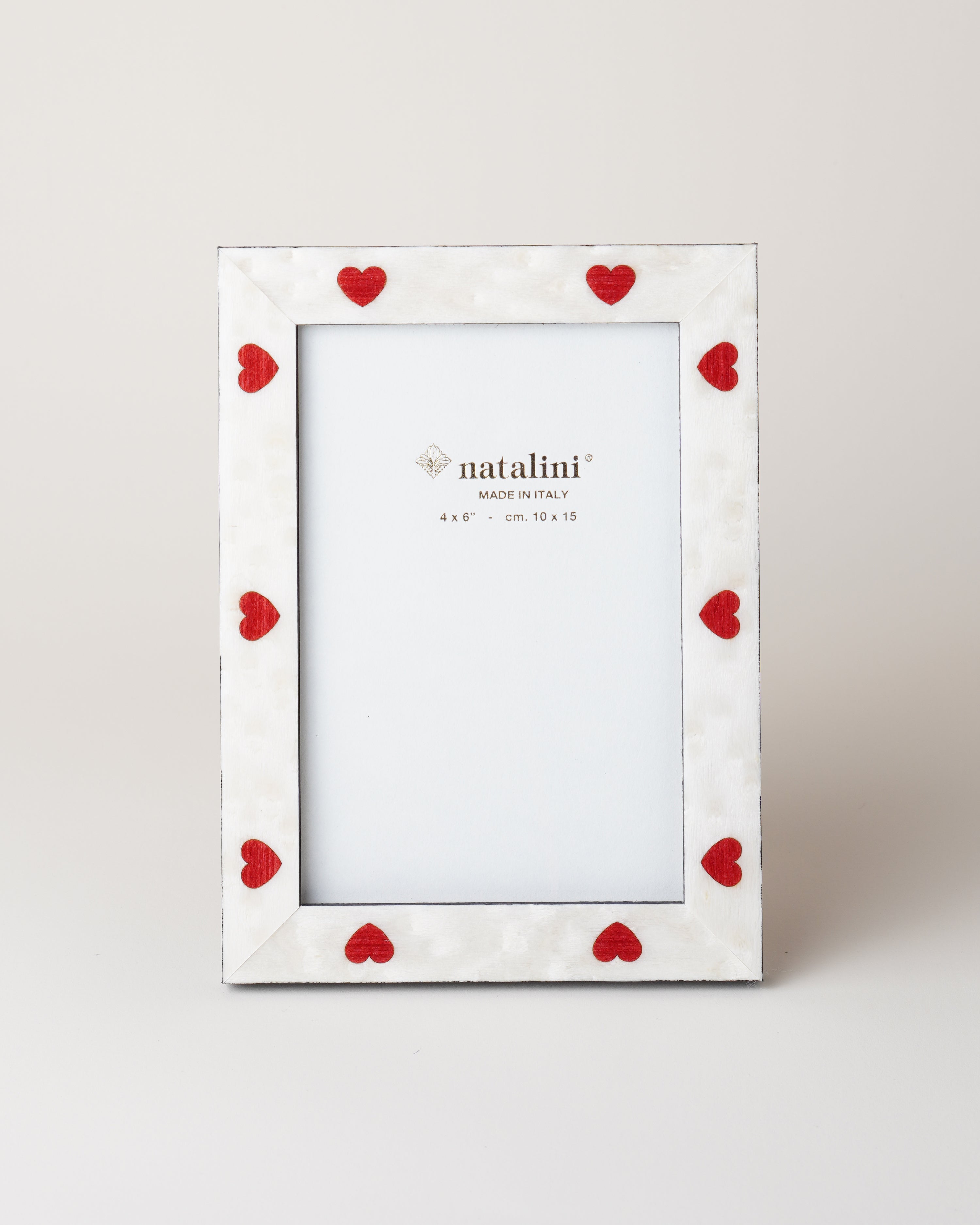 White Hearts Frame 10x15cm