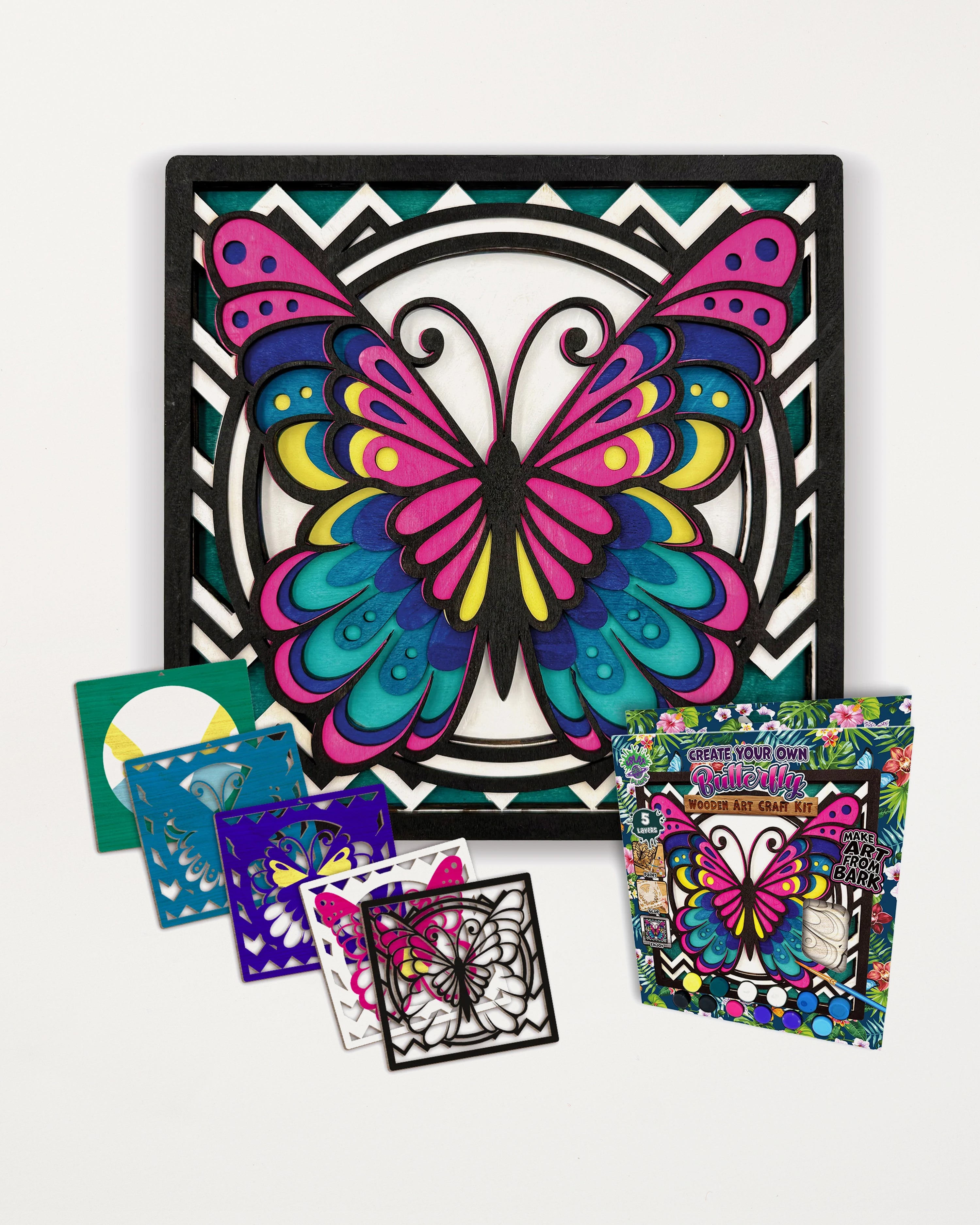 Wooden Butterfly Art Kit