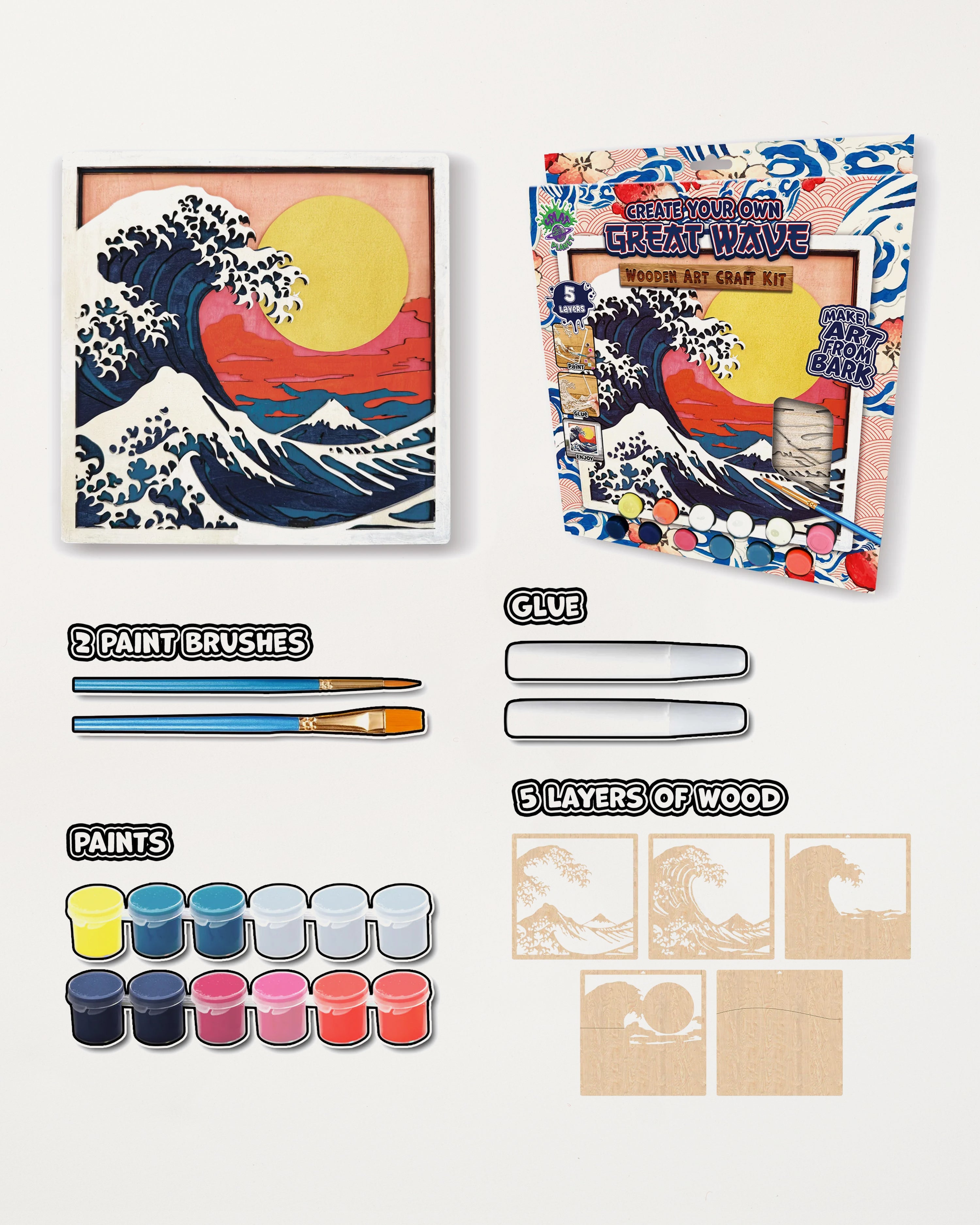 Wooden Great Wave Art Kit