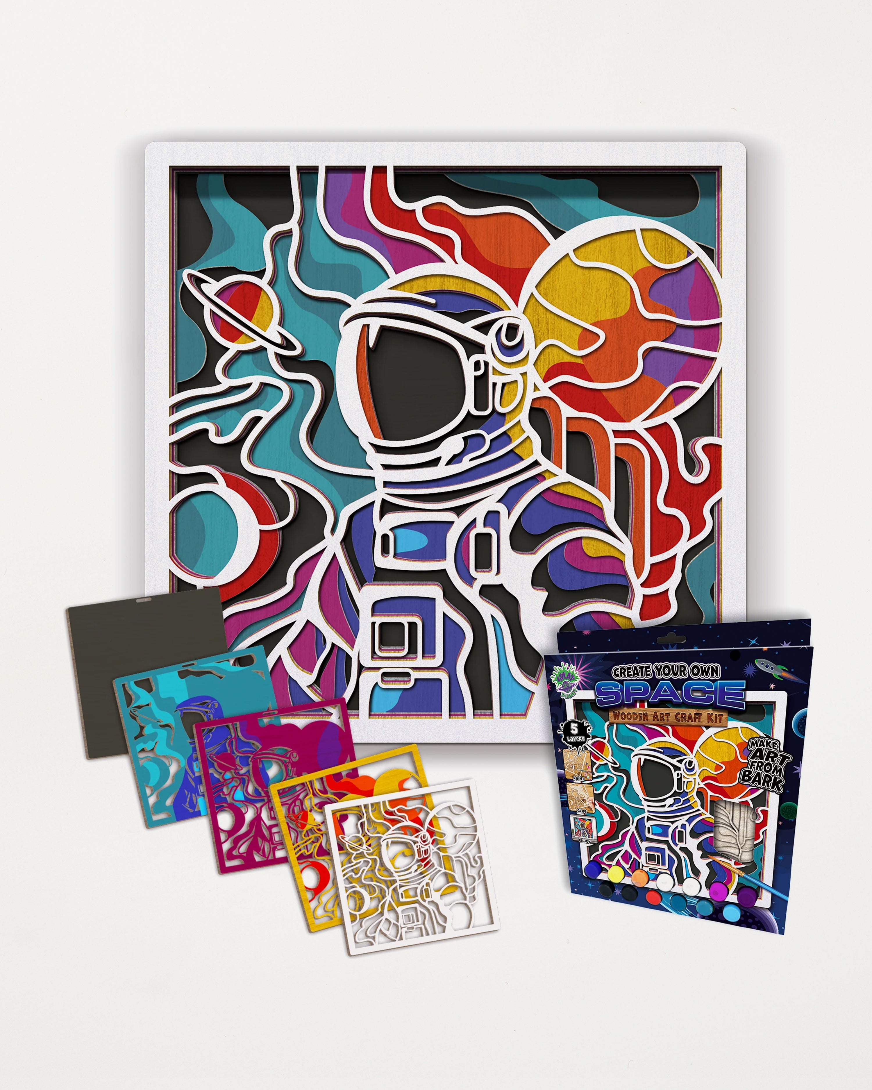 Wooden Space Scene Art Kit