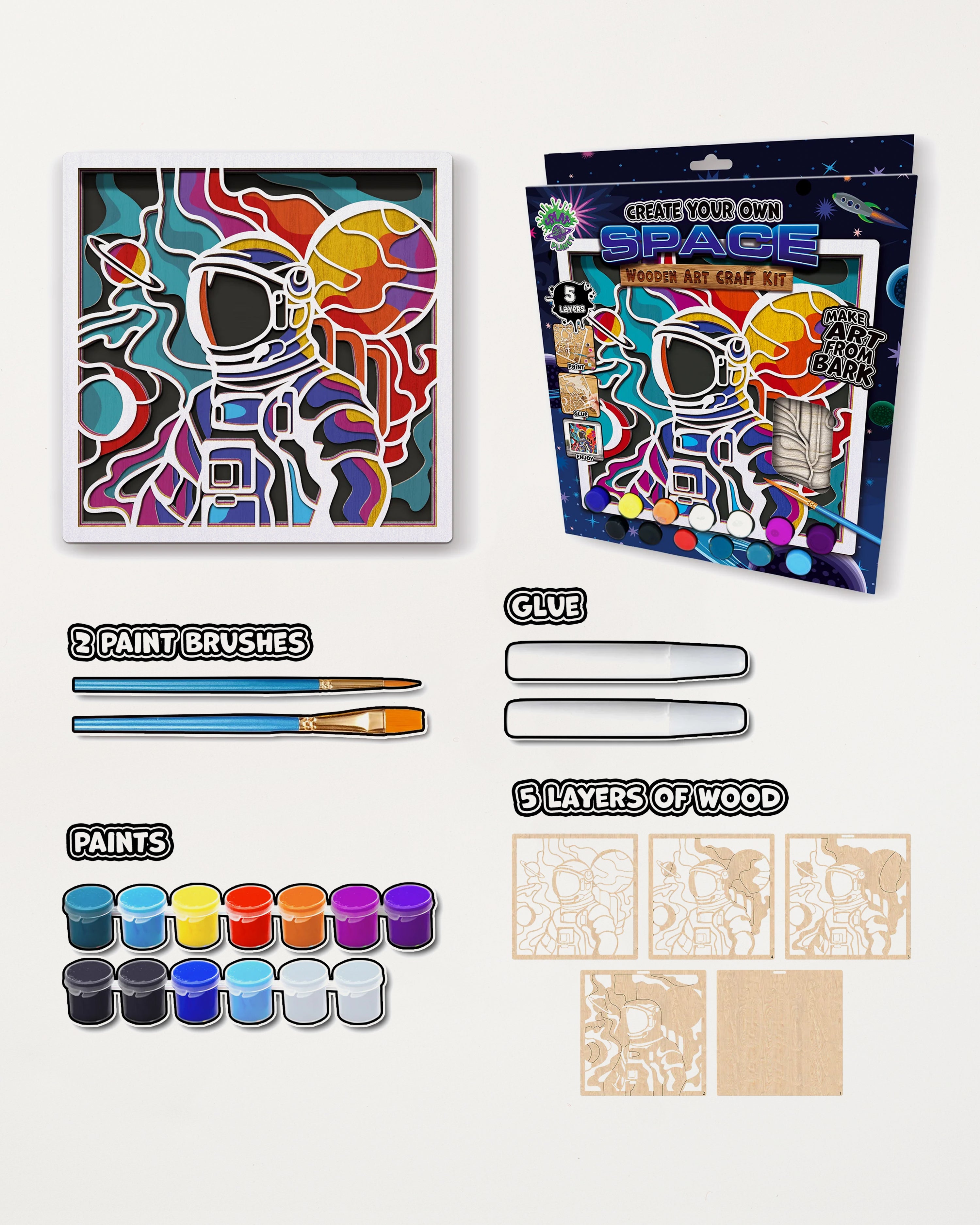 Wooden Space Scene Art Kit