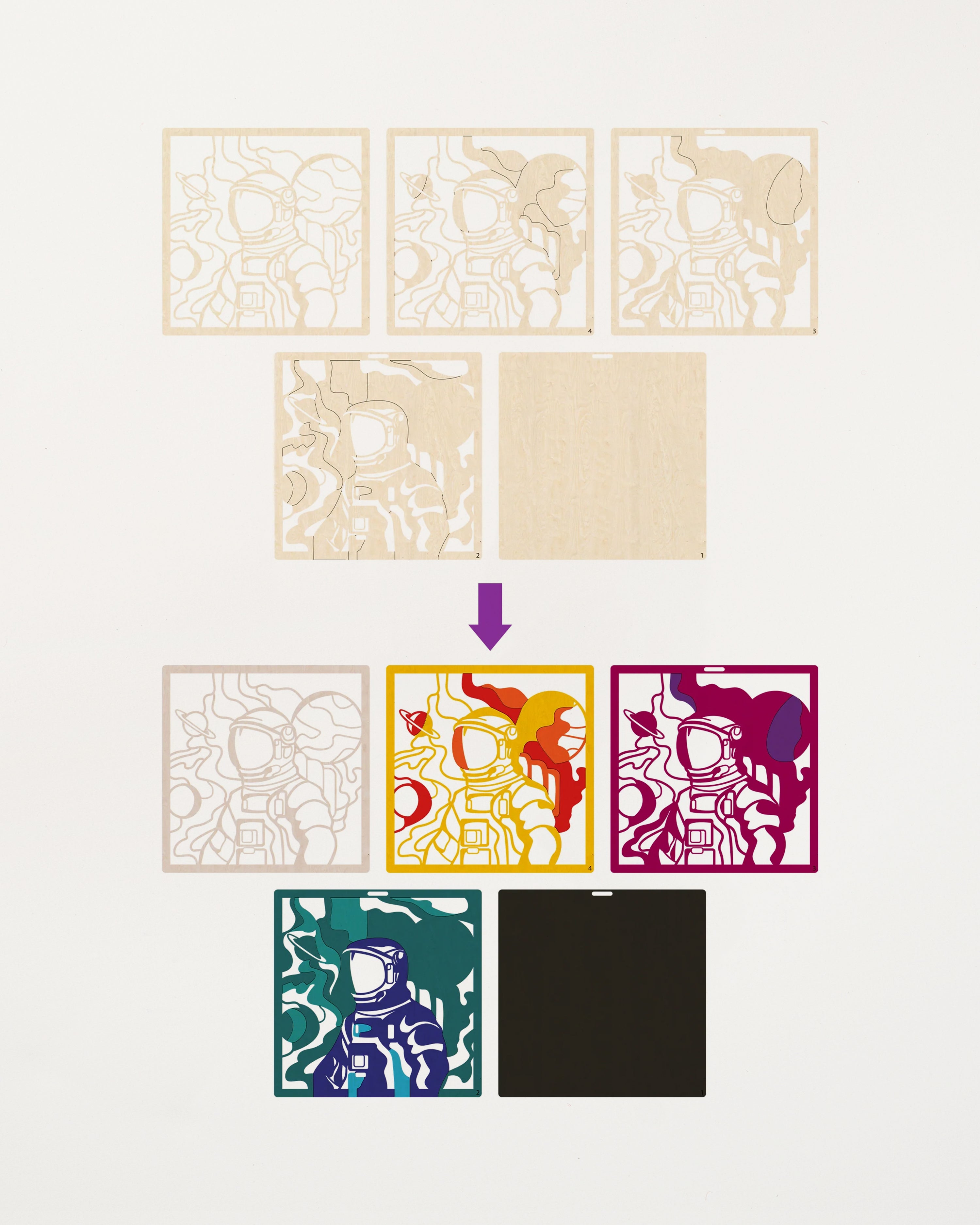 Wooden Space Scene Art Kit