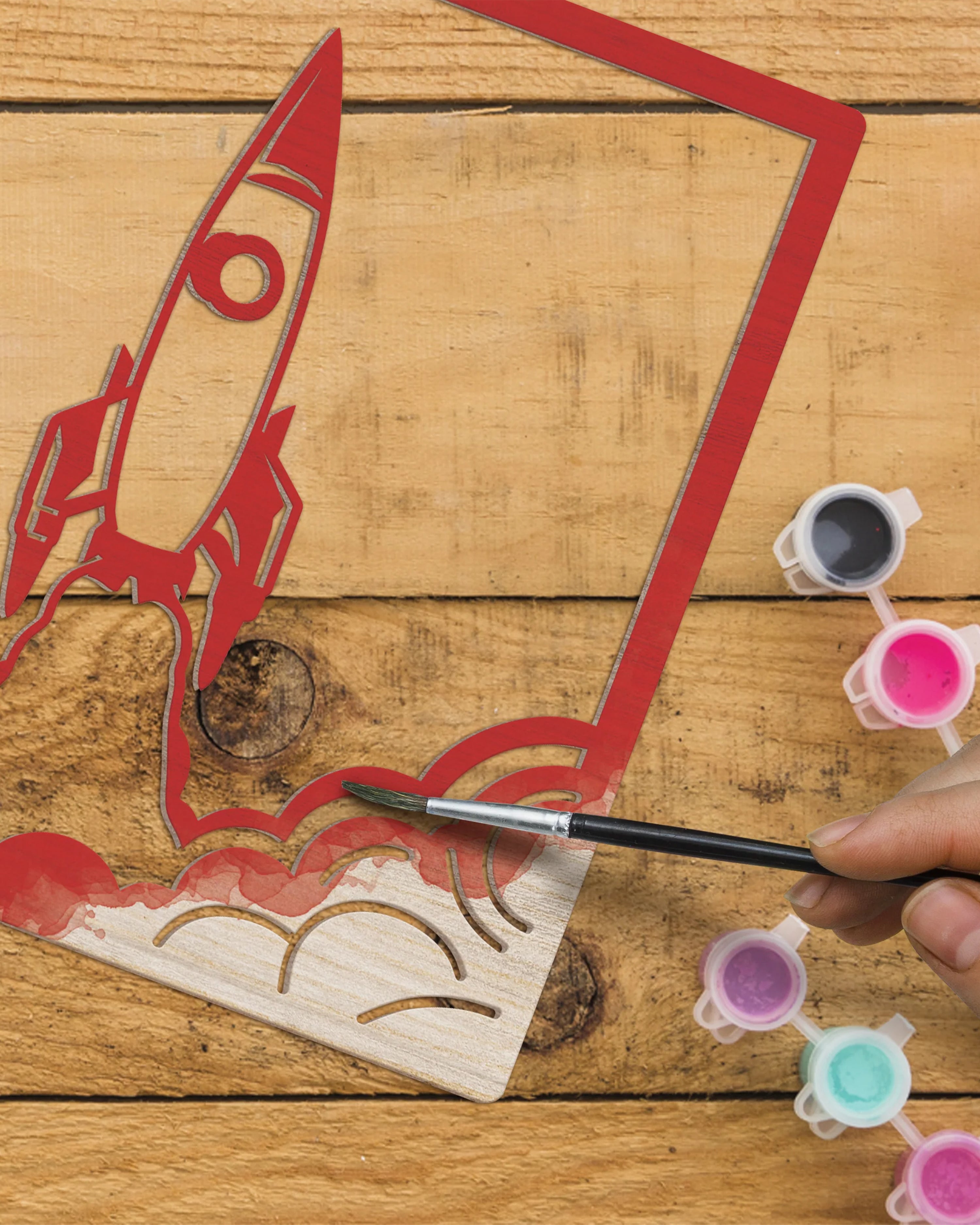 Wooden Spaceship Art Kit
