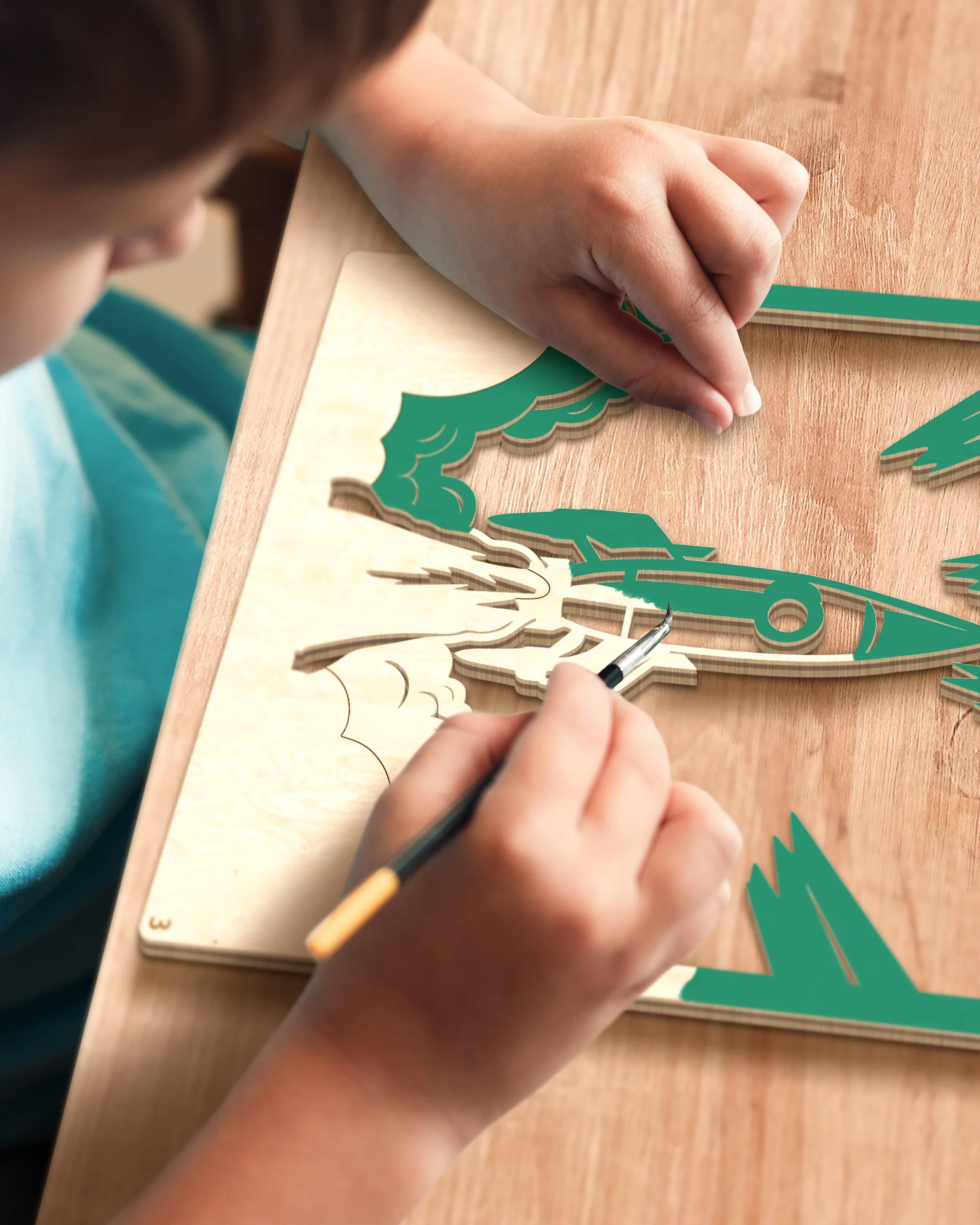 Wooden Spaceship Art Kit