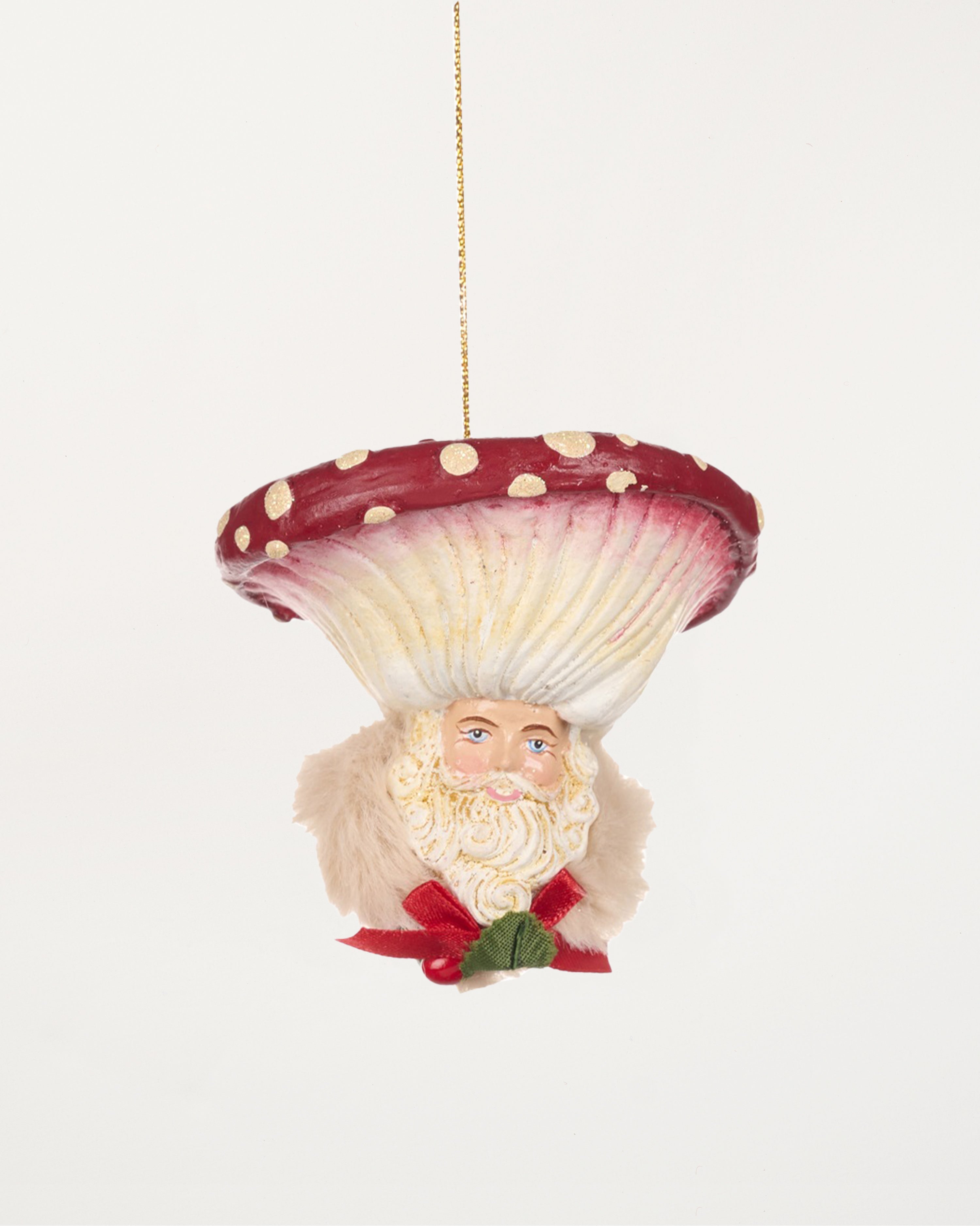 Woodland Mushroom Santa Head Bauble