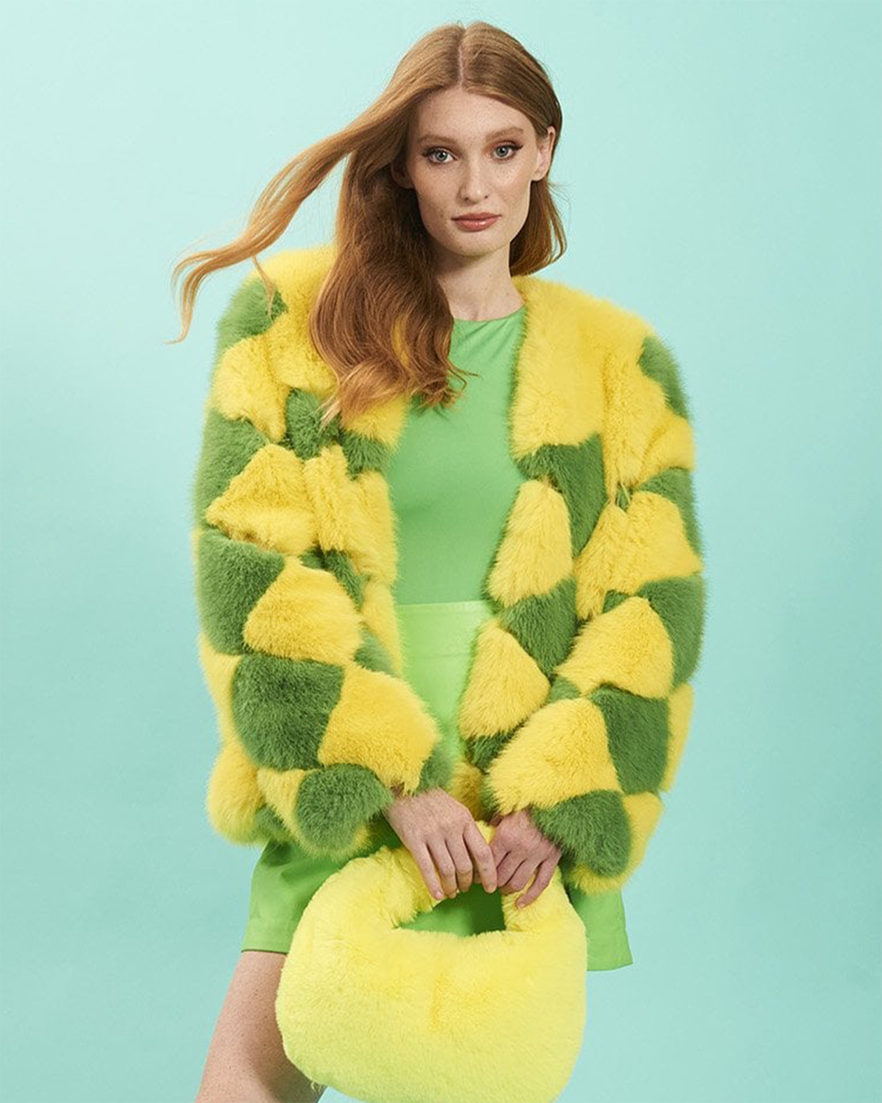 Yellow & Green Diamond Coat S/M