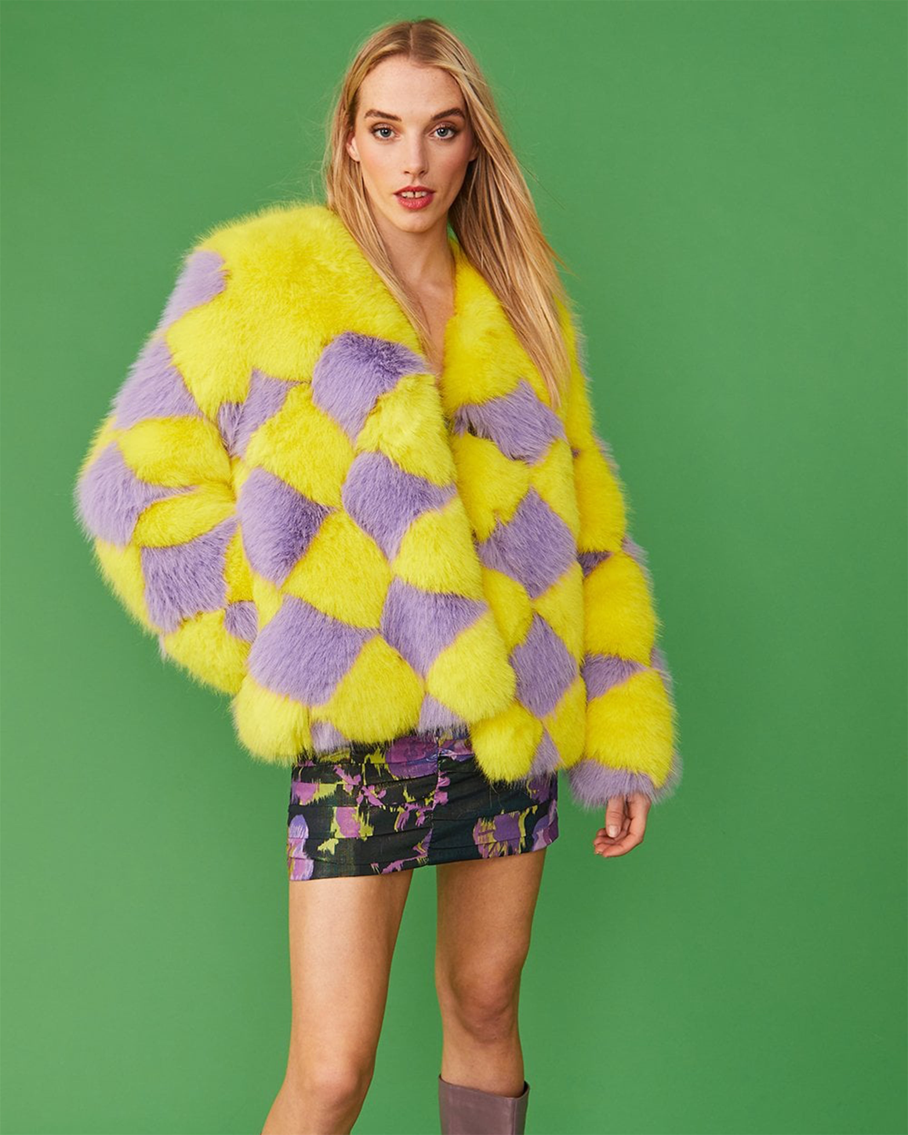 Yellow & Lilac Diamond Coat