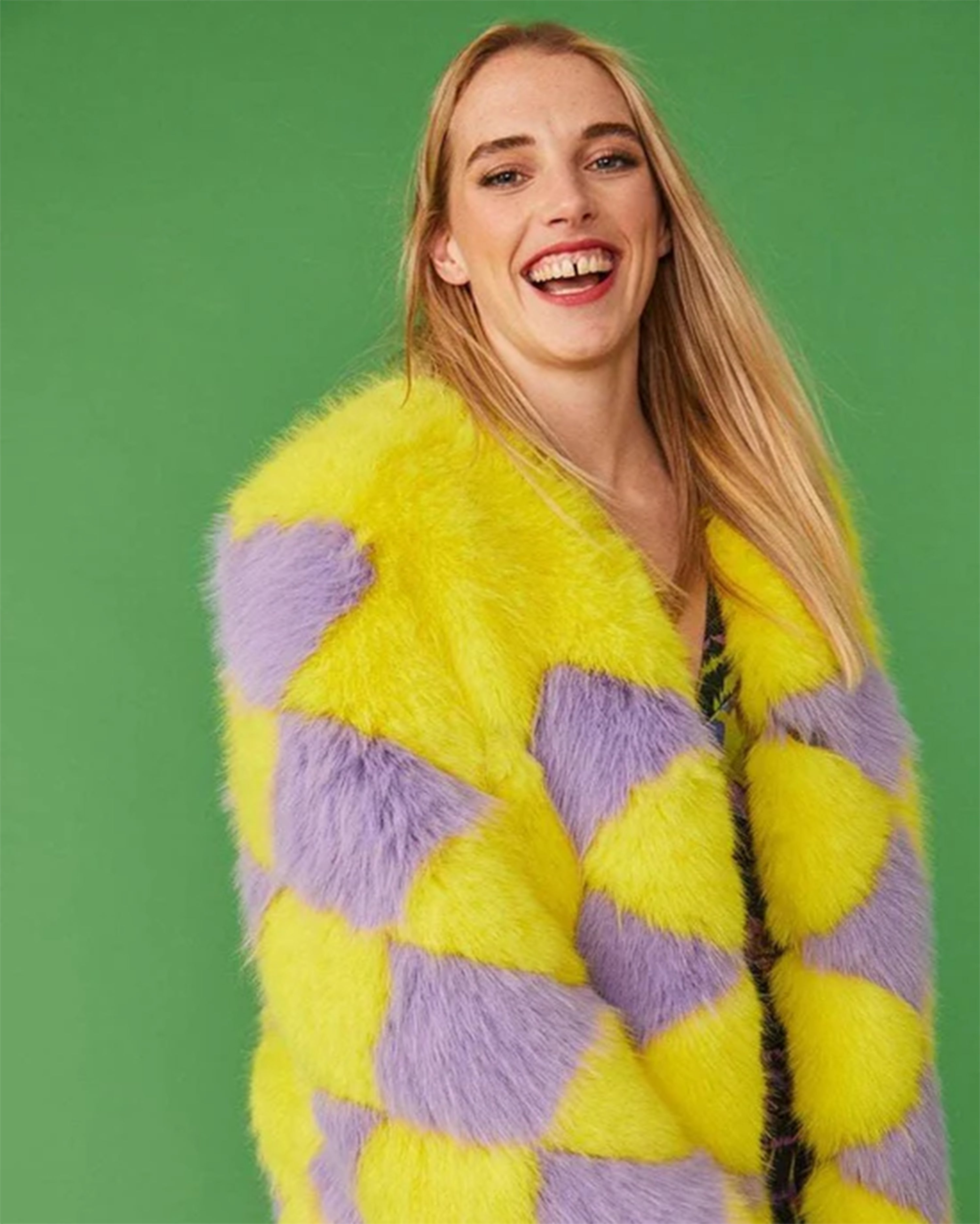 Yellow & Lilac Diamond Coat