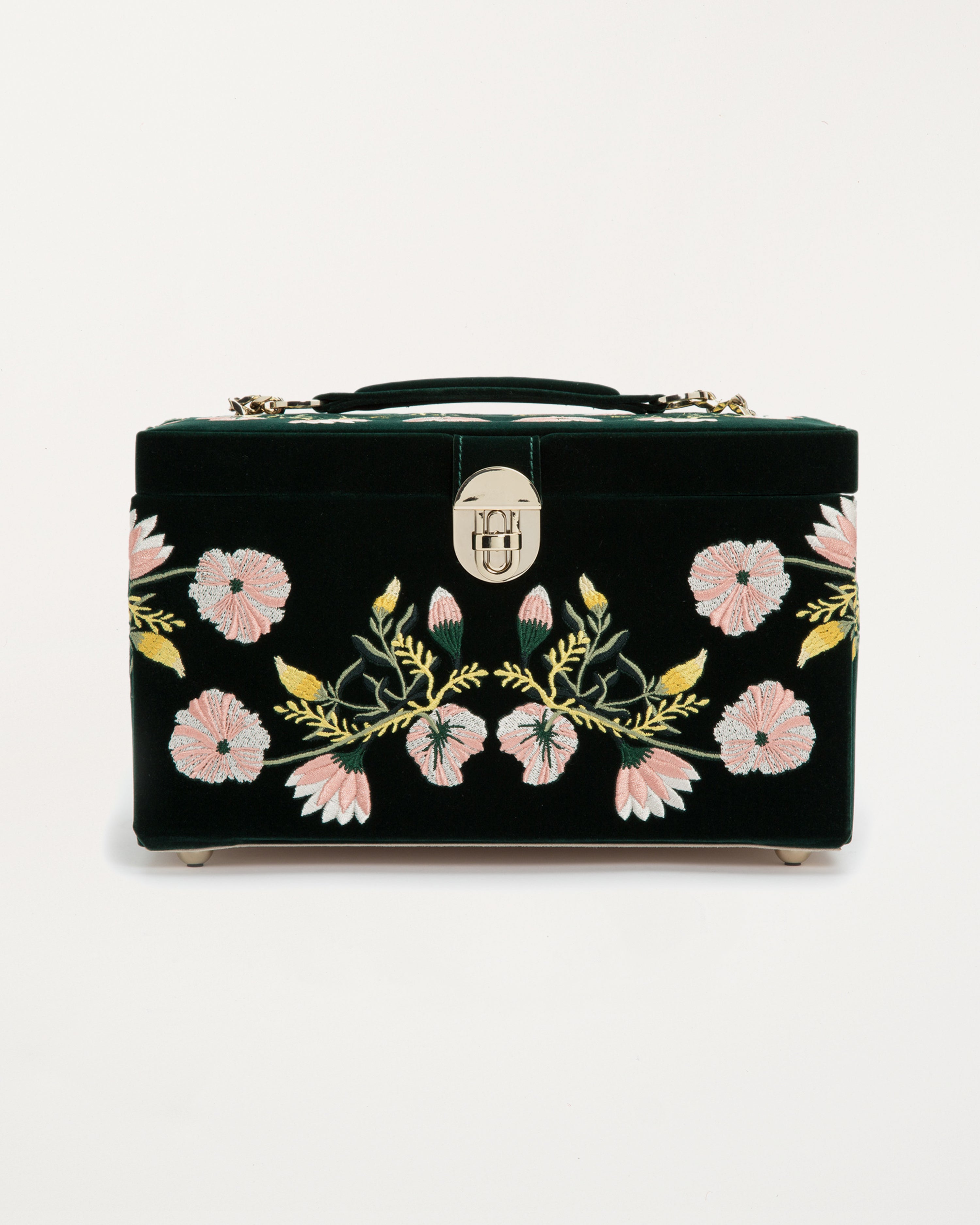 Zoe Medium Jewellery Box Forest Green