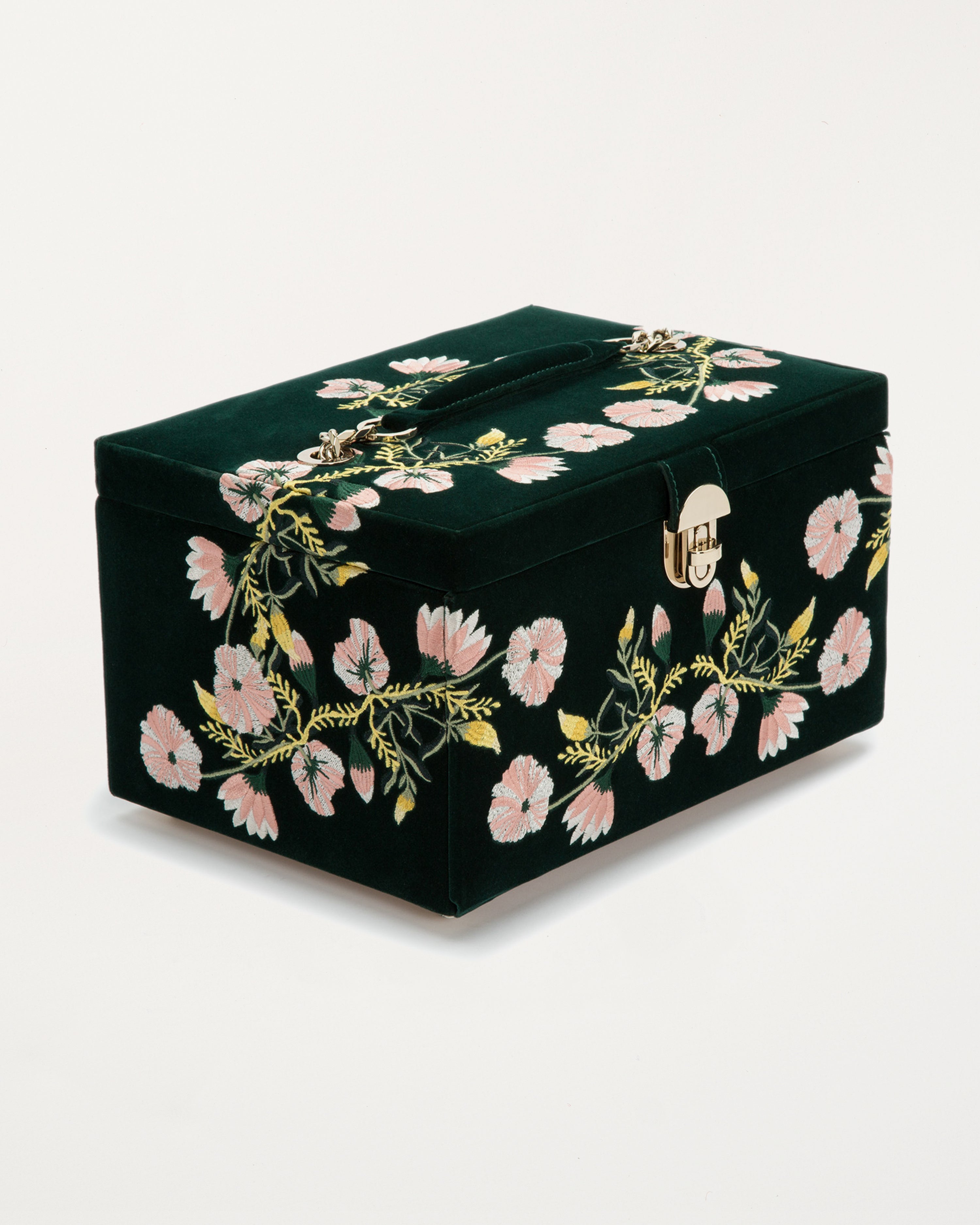 Zoe Medium Jewellery Box Forest Green