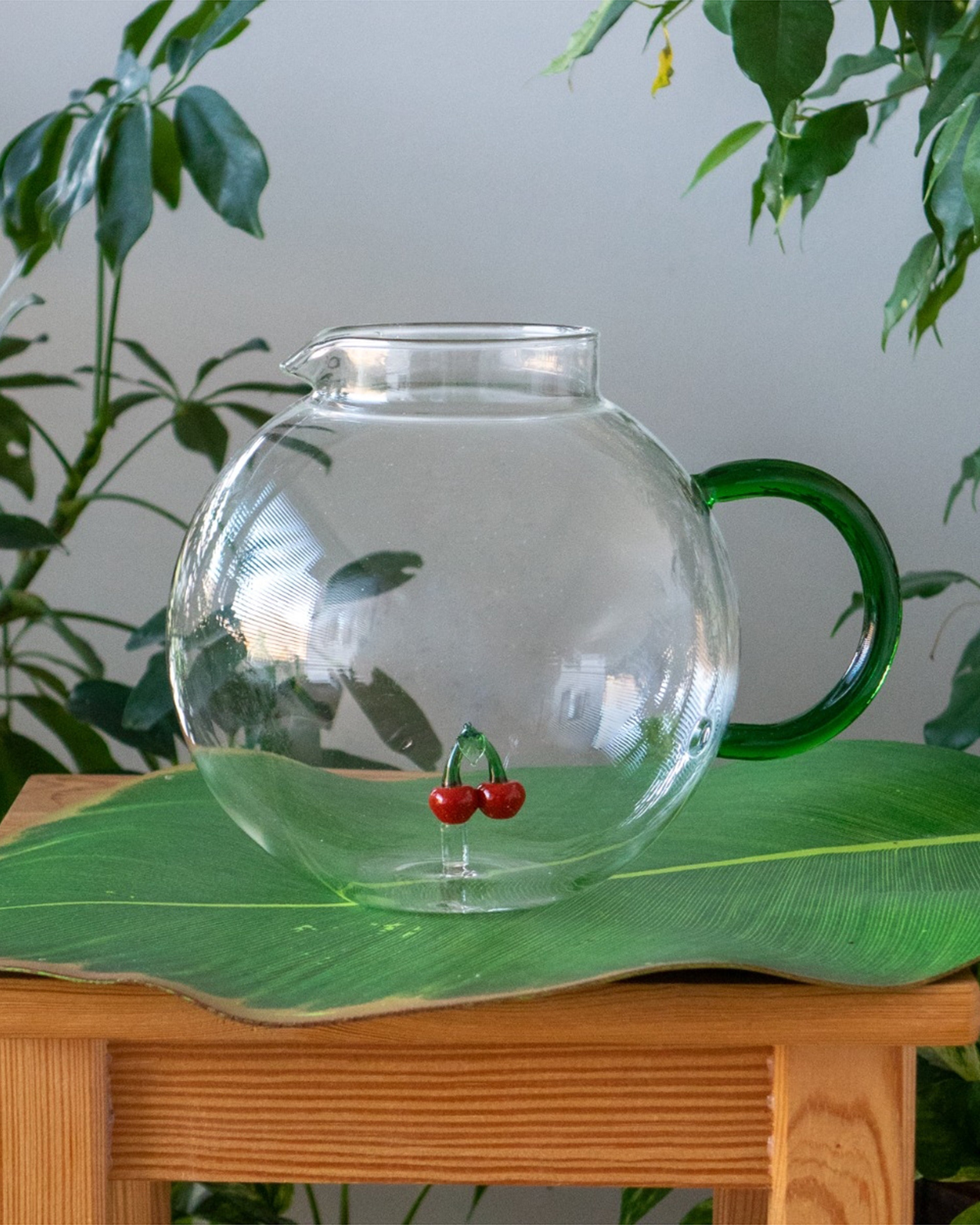 Glass Pitcher Cherry