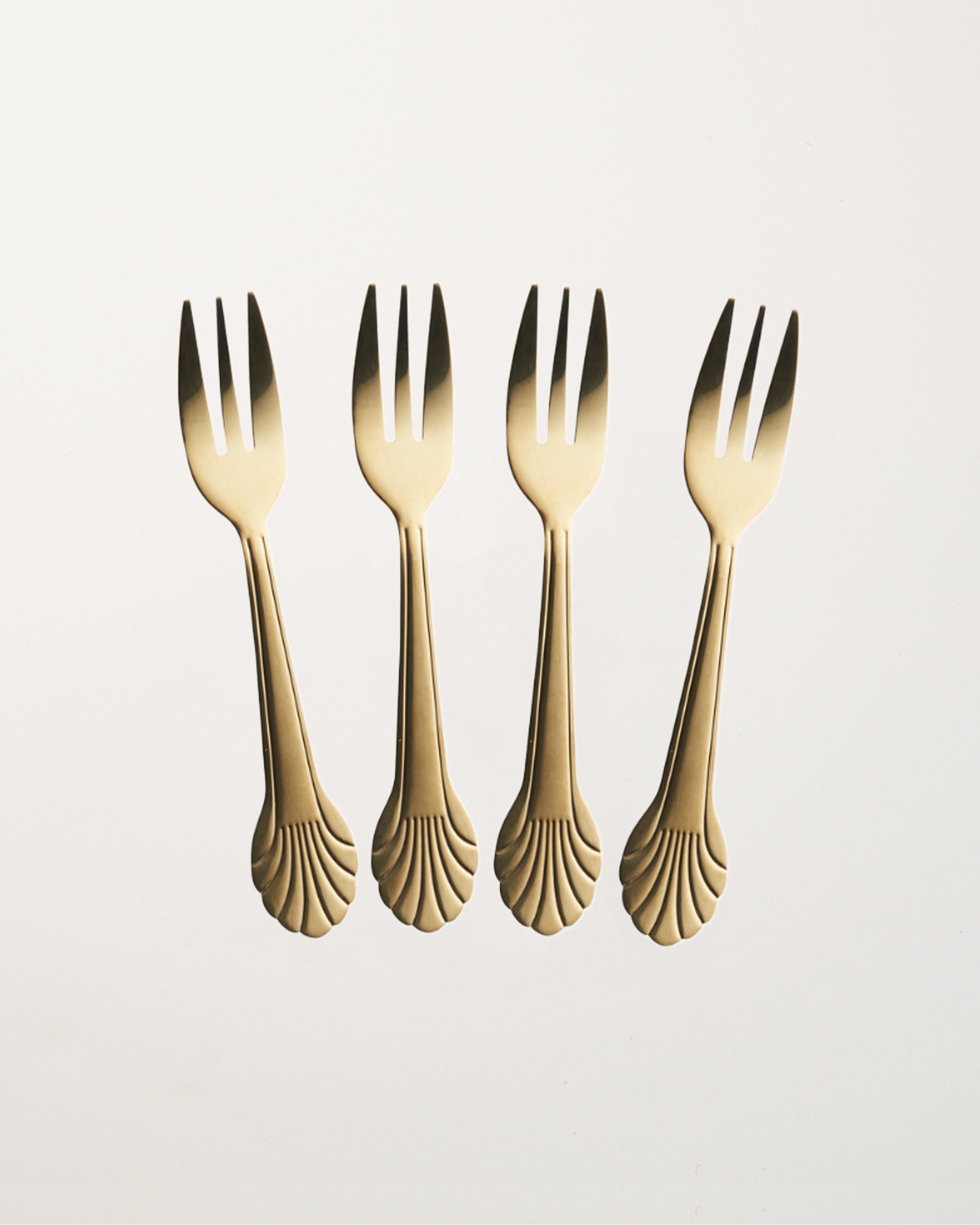 Set of 4 Stainless Steel Forks/Gold