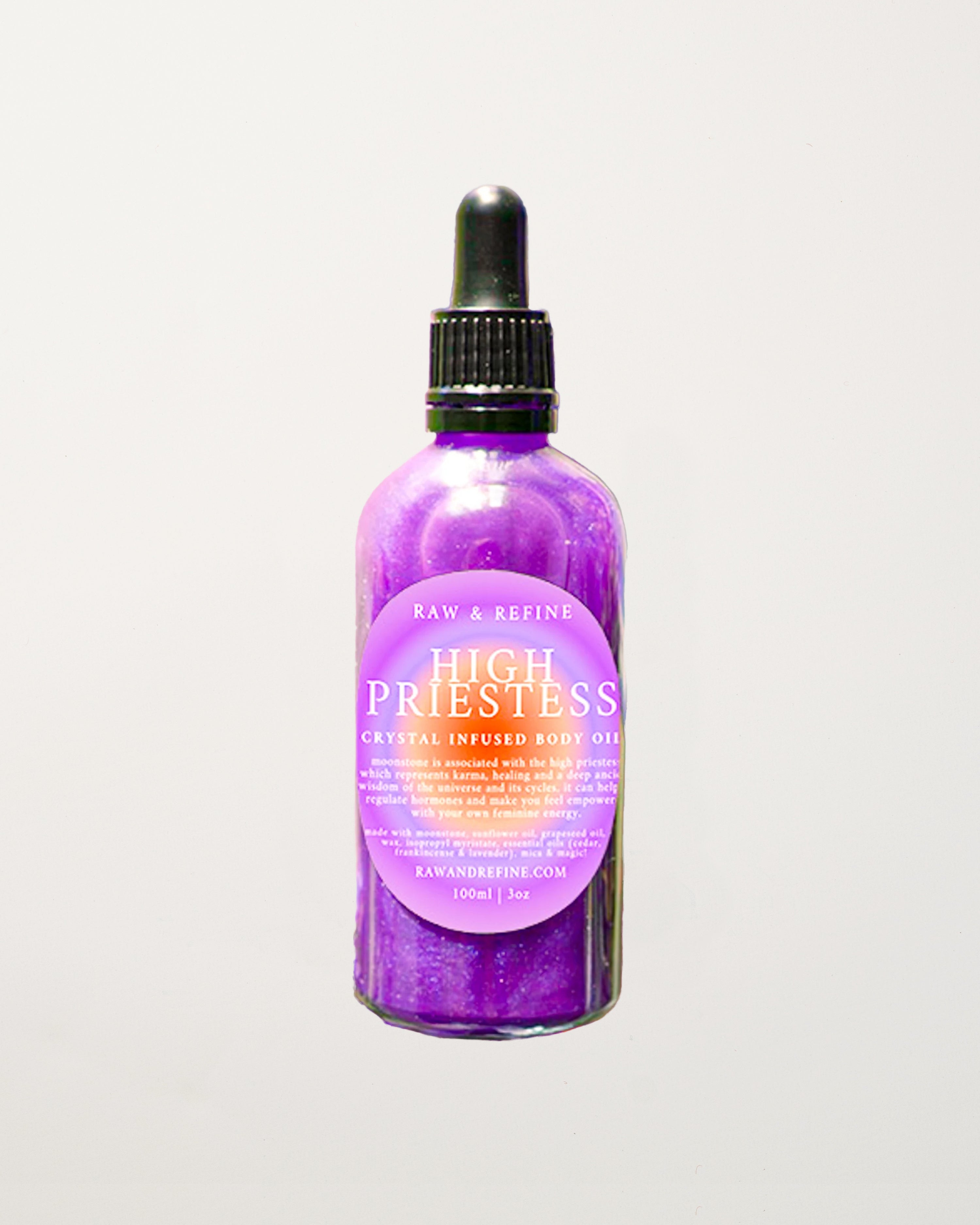 The High Priestess 3oz Crystal Infused Body Oil