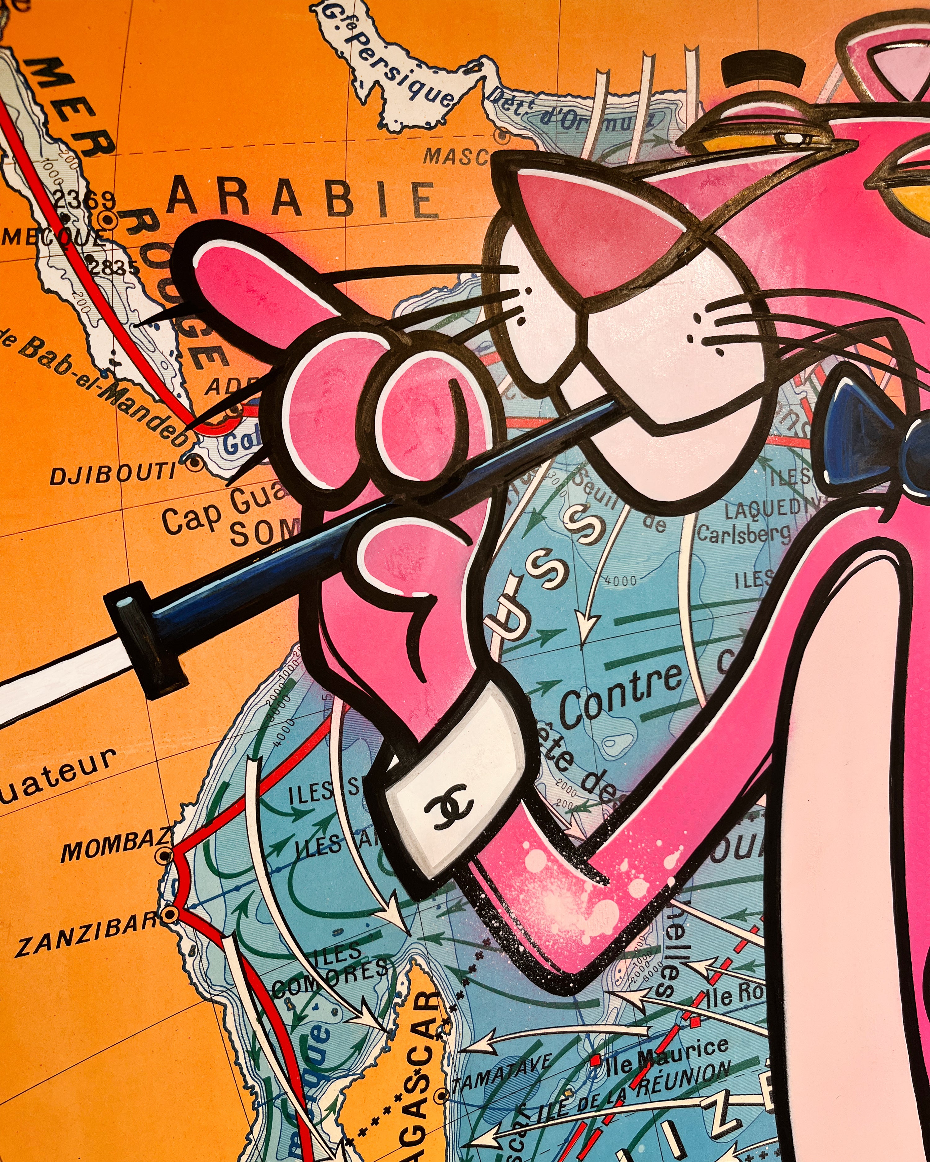 Pink Panther Chanel Graffiti Artwork
