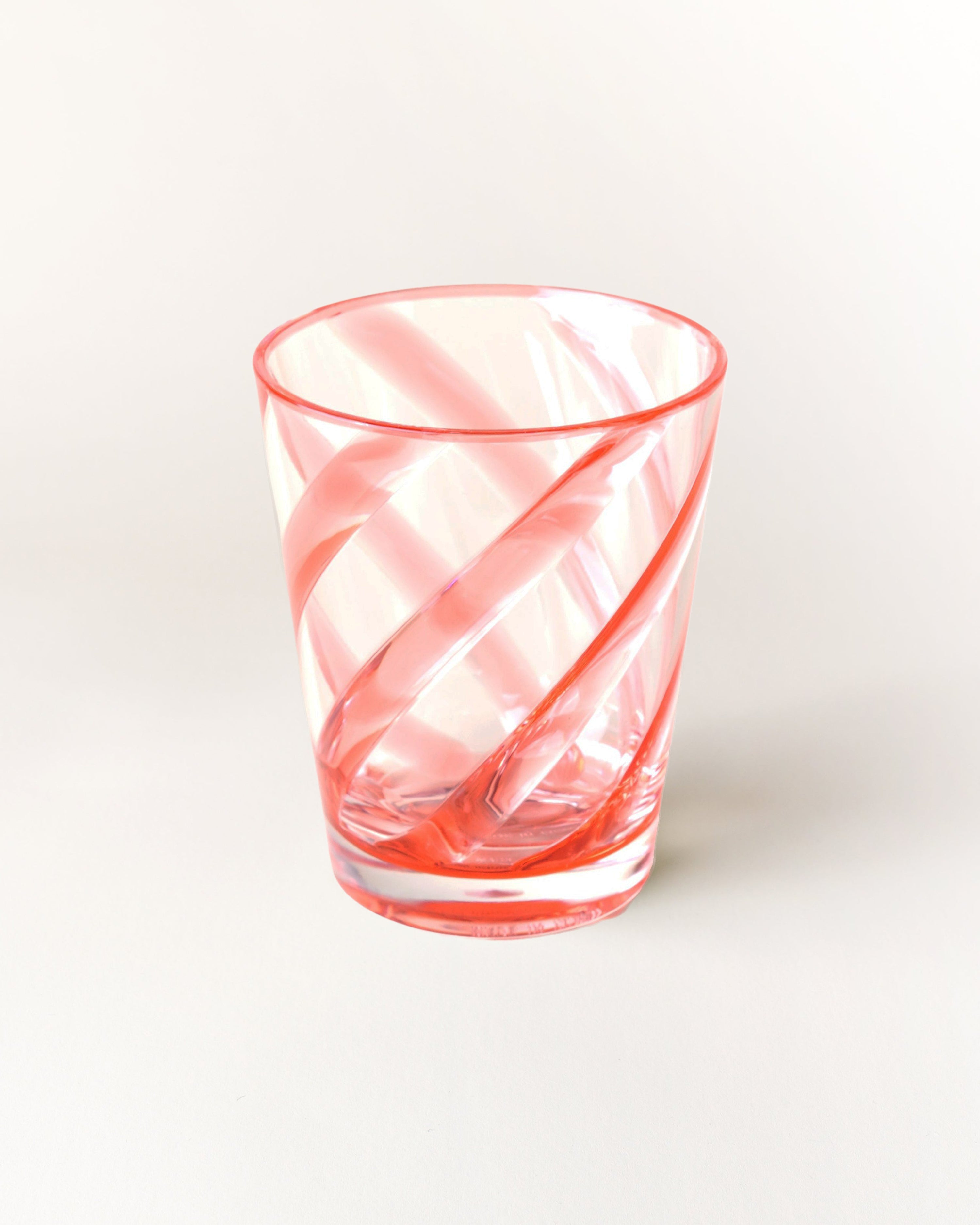 Transparent Salmon Spiral Glass
