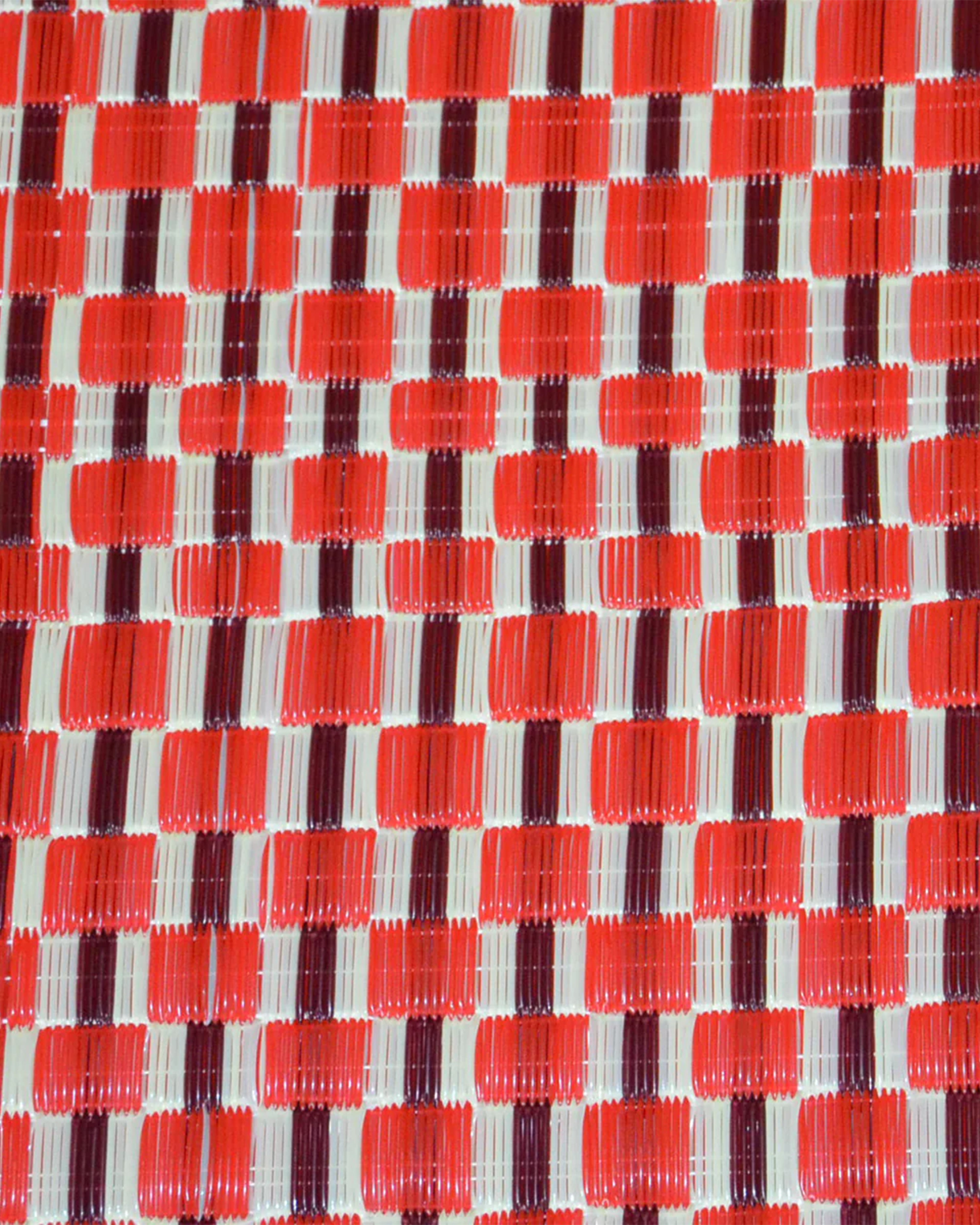 Red & White Checkered Rug