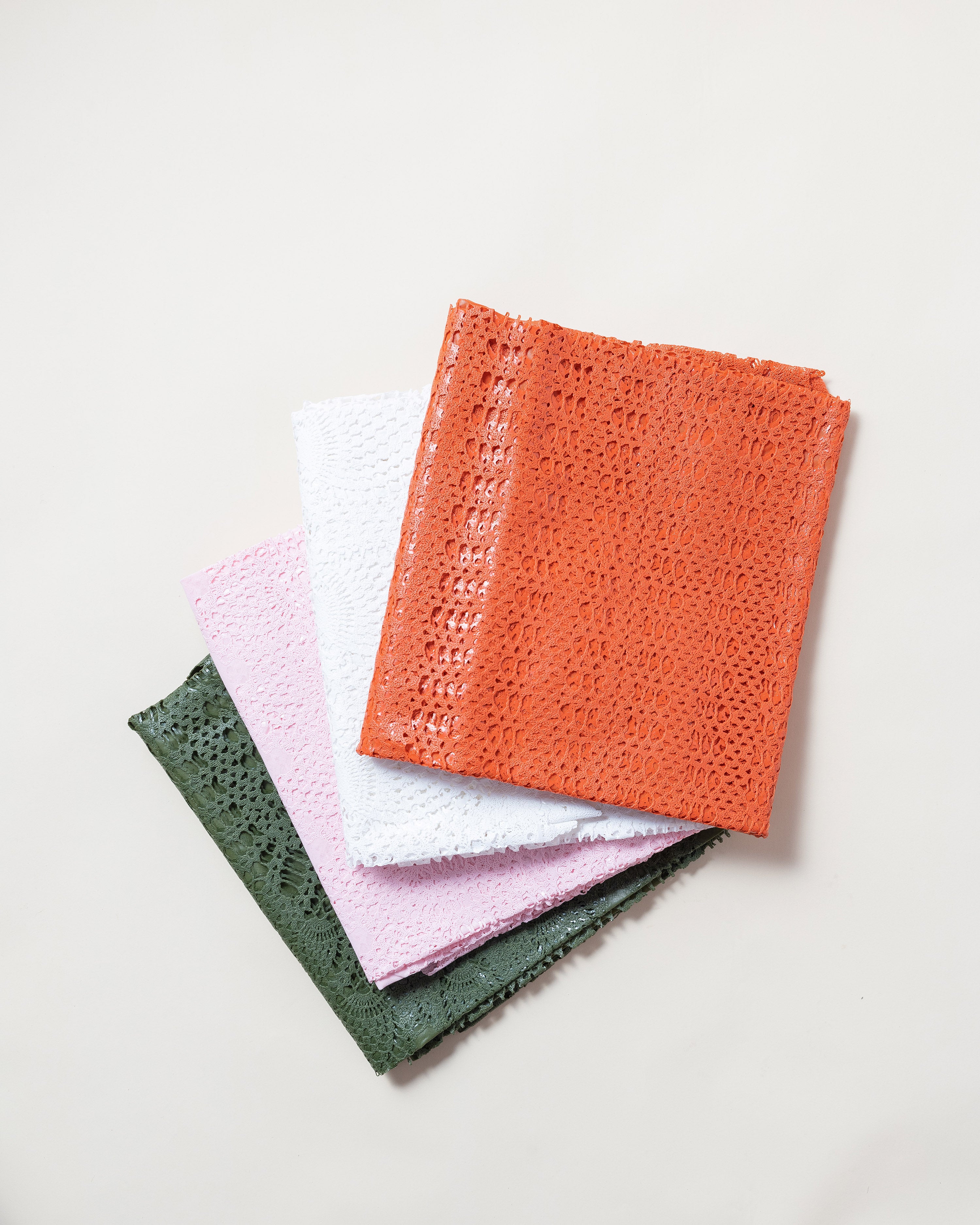 Orange Vinyl Lace Tablecloth