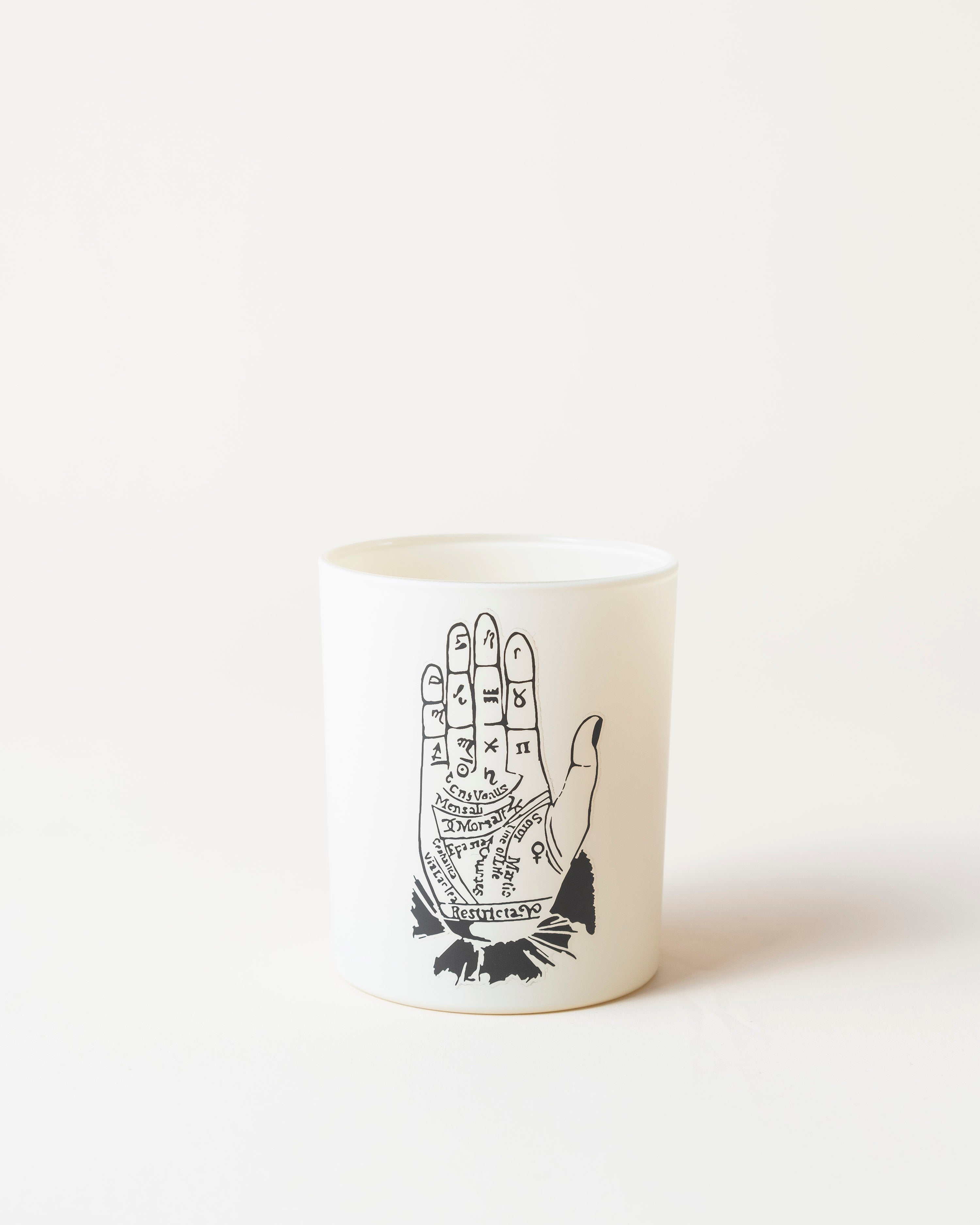 Black Tattooed Glass Candle Holder