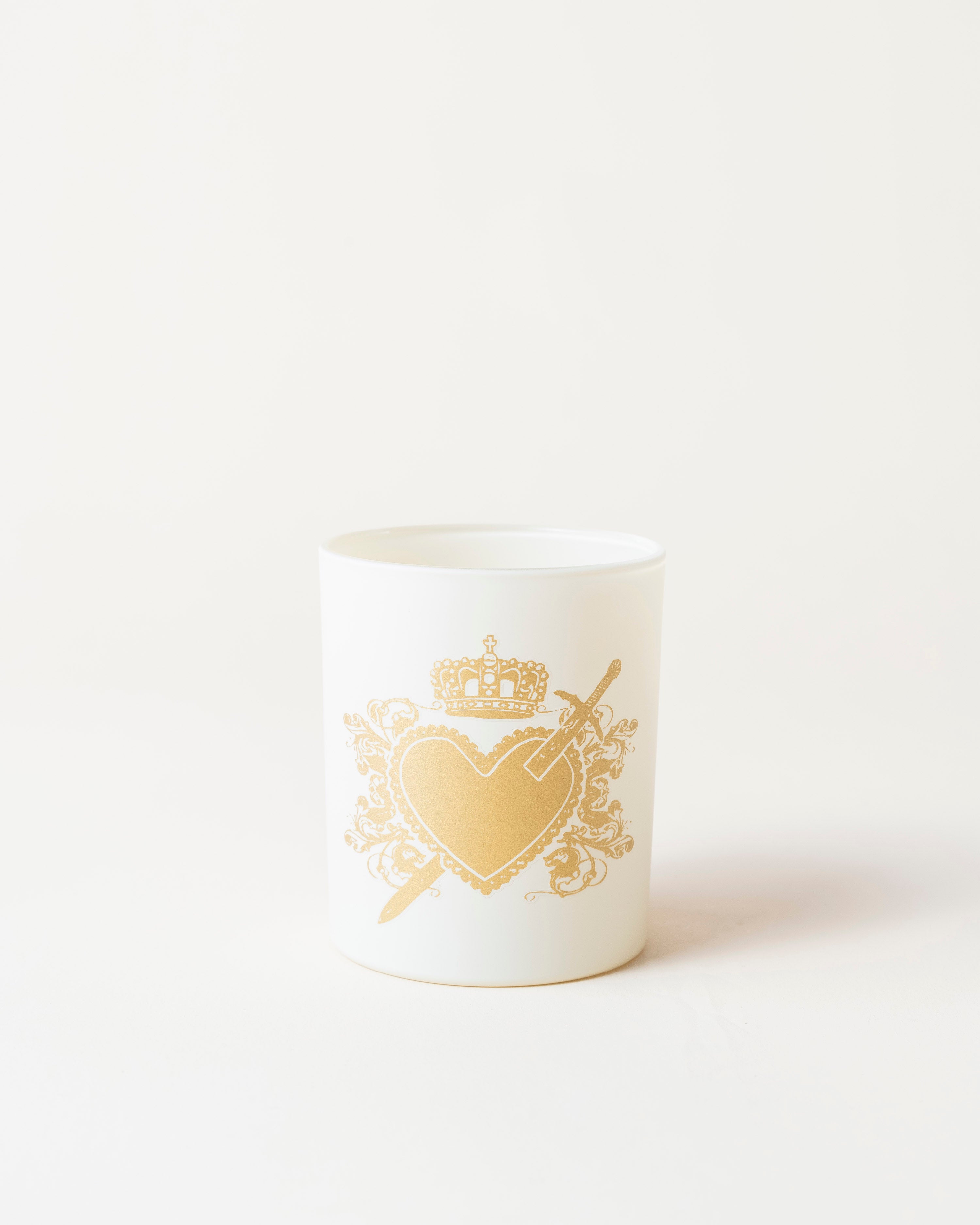 Gold Tattooed Glass Candle Holder