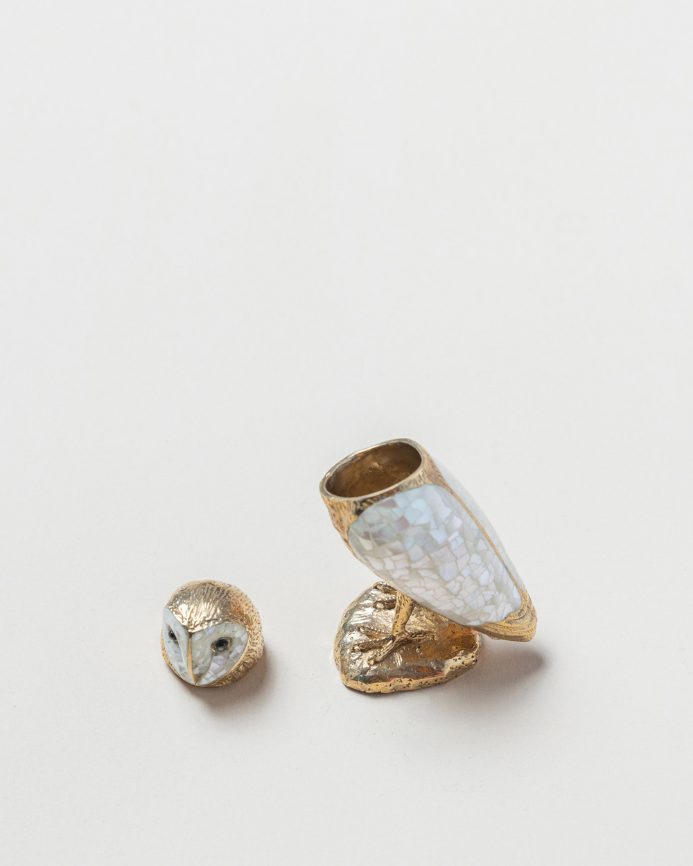 Small Owl Box/White Pearl