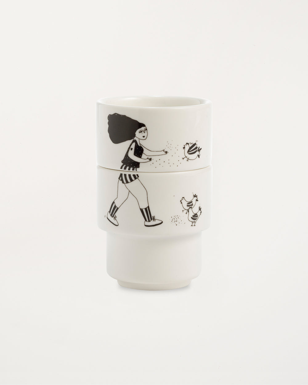 Egg Cup Feeding the Chicks (Set of 2)
