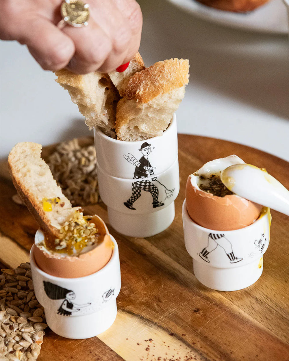 Egg Cup Sunday in Paris (Set of 2)
