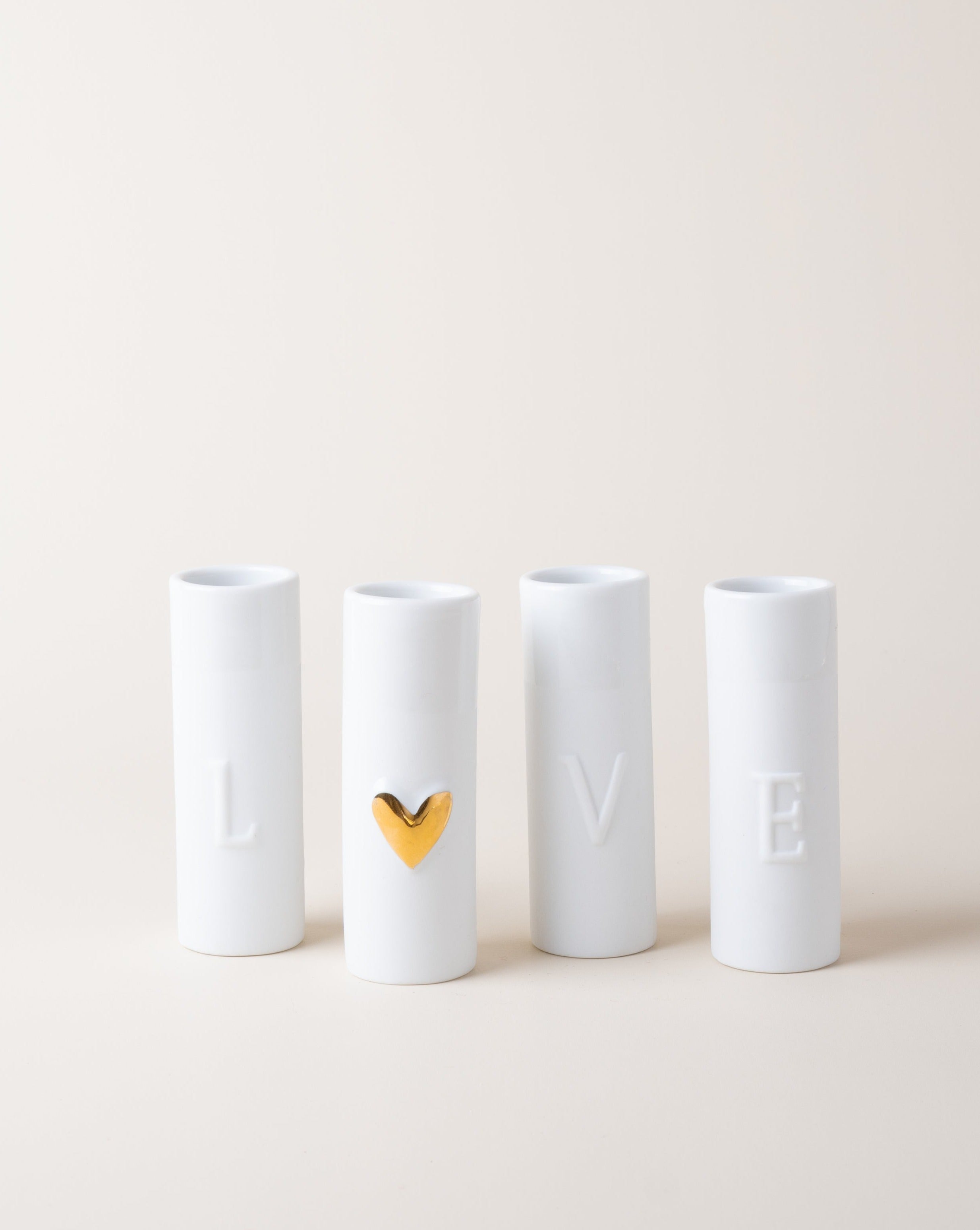 4 Mini Vases 'Love'