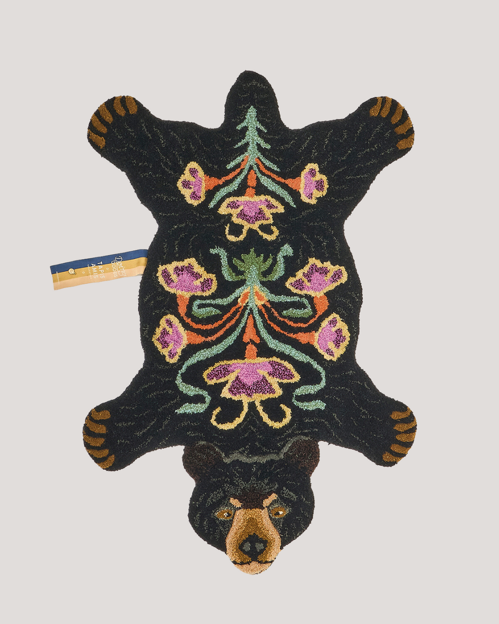 Blooming Black Bear Rug Small