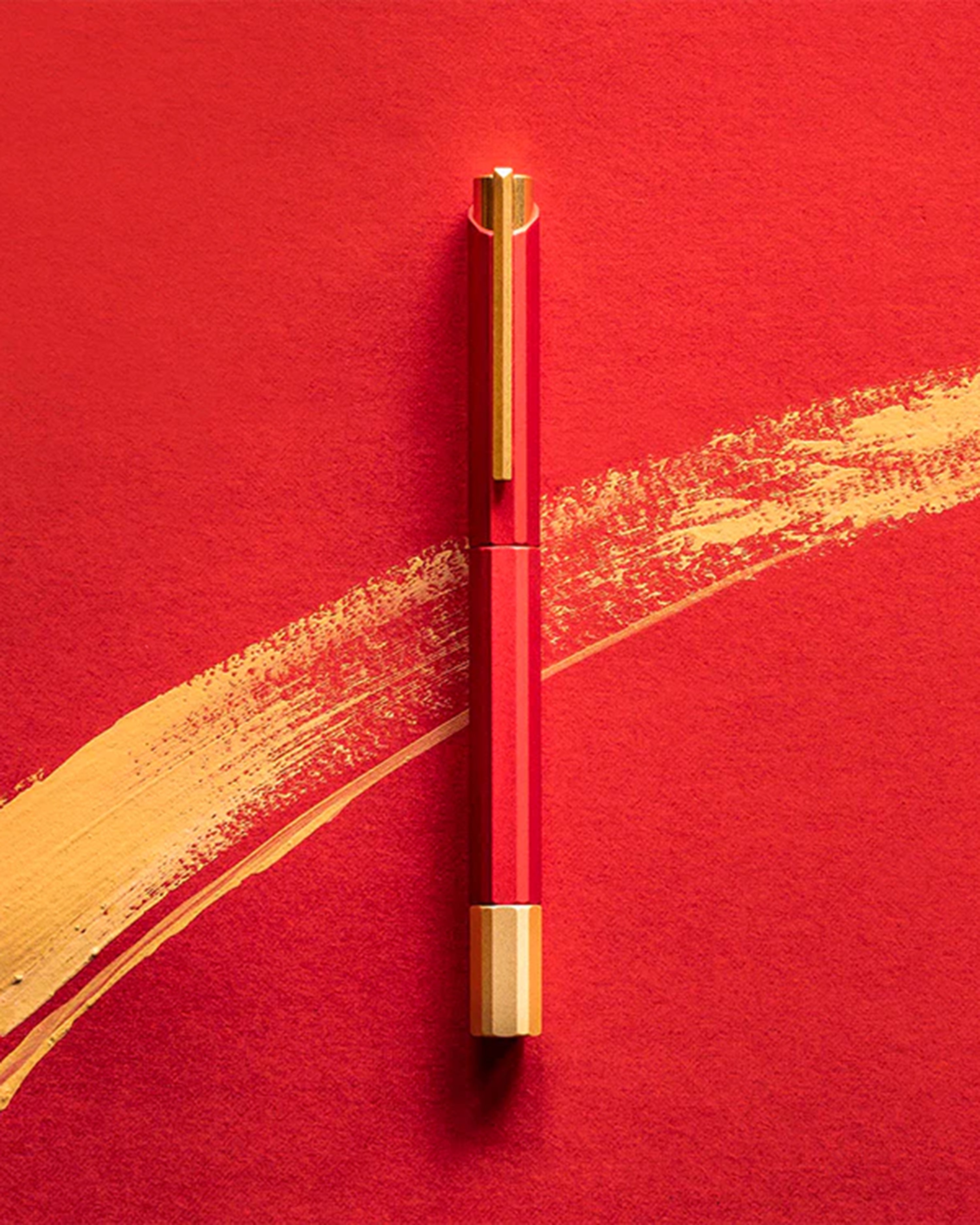 Glamour Evolve Bihex Rollerball Pen Marsala