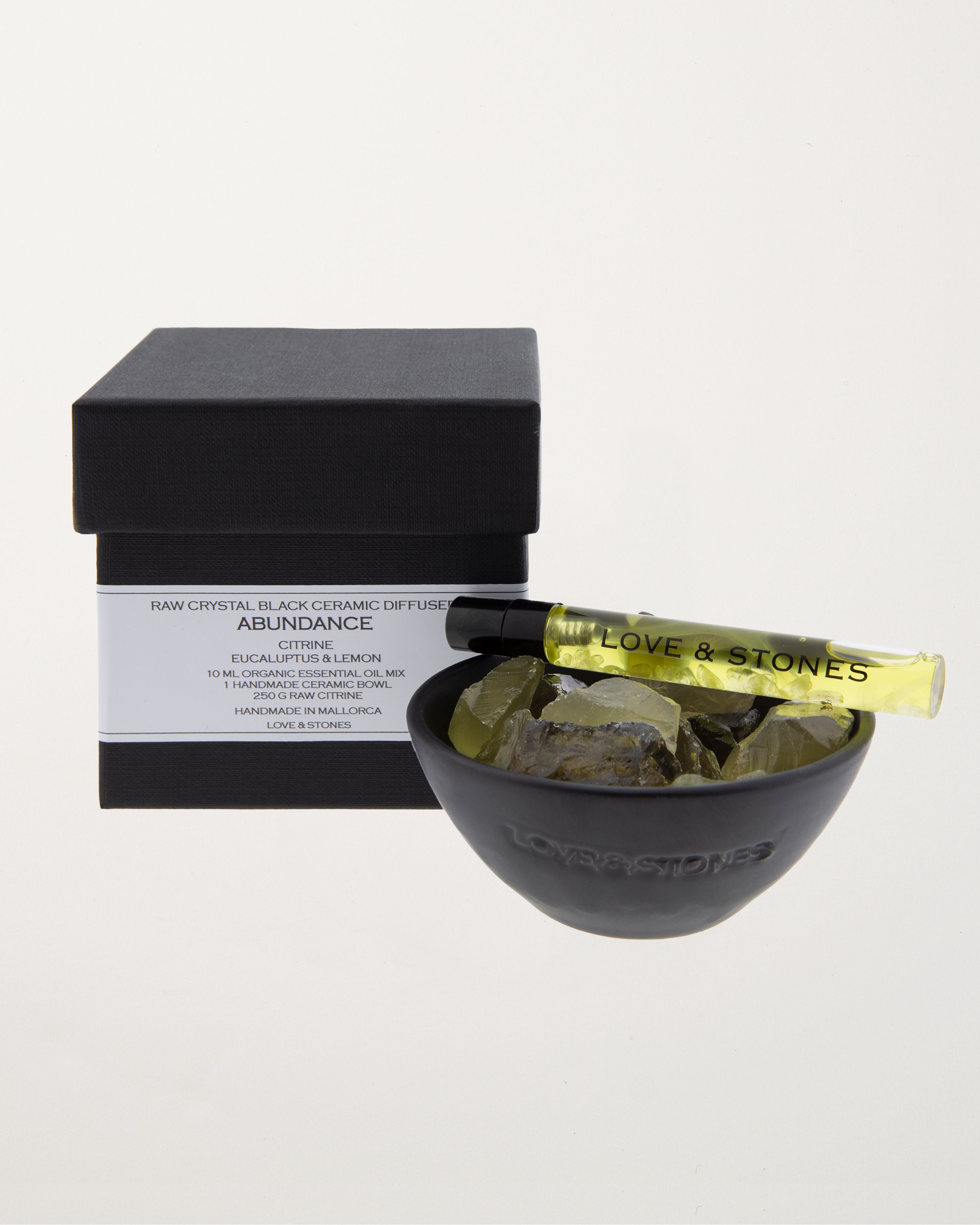 Abundance Citrine Crystal Black Ceramic Diffuser