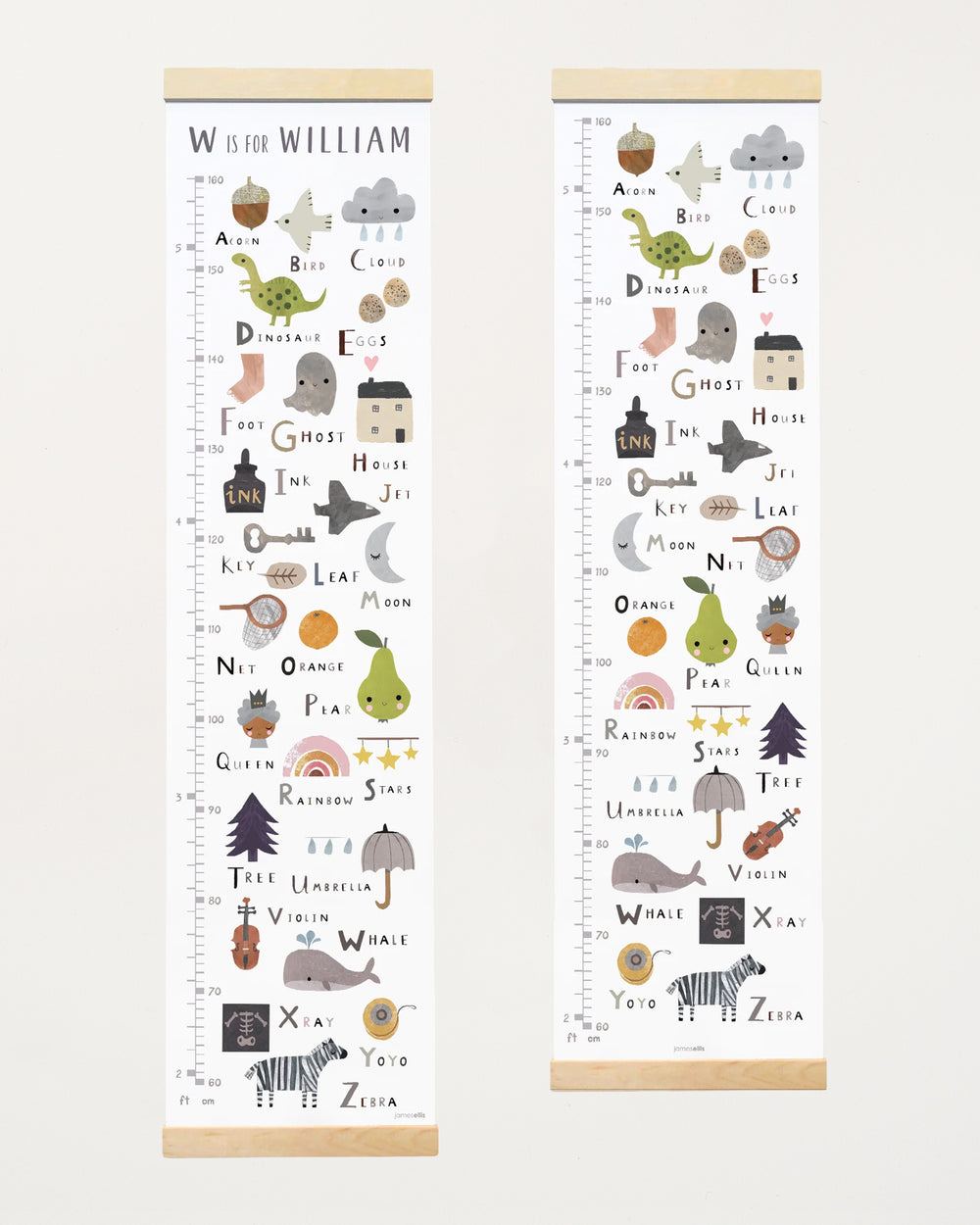 Alphabet Canvas and Wood Height Chart