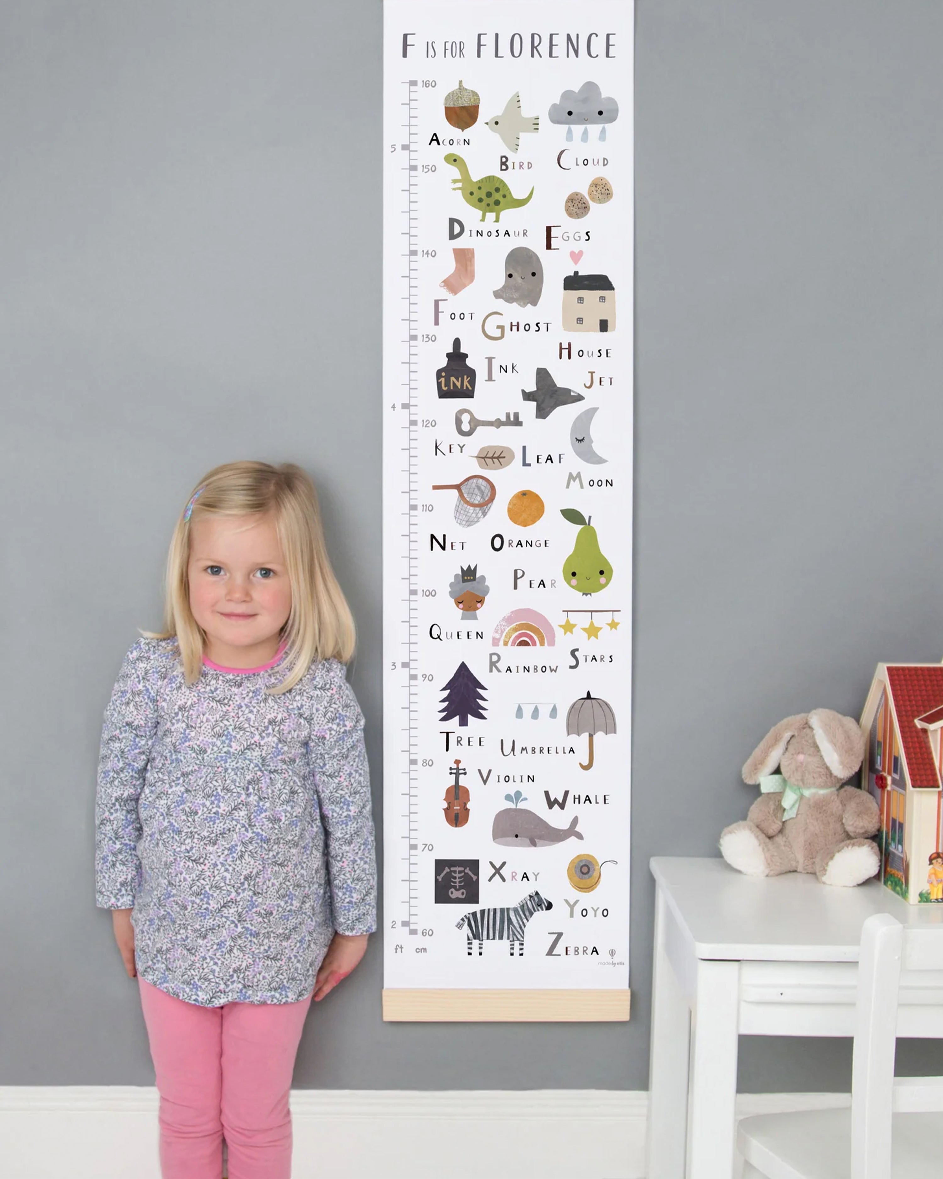 Alphabet Canvas and Wood Height Chart