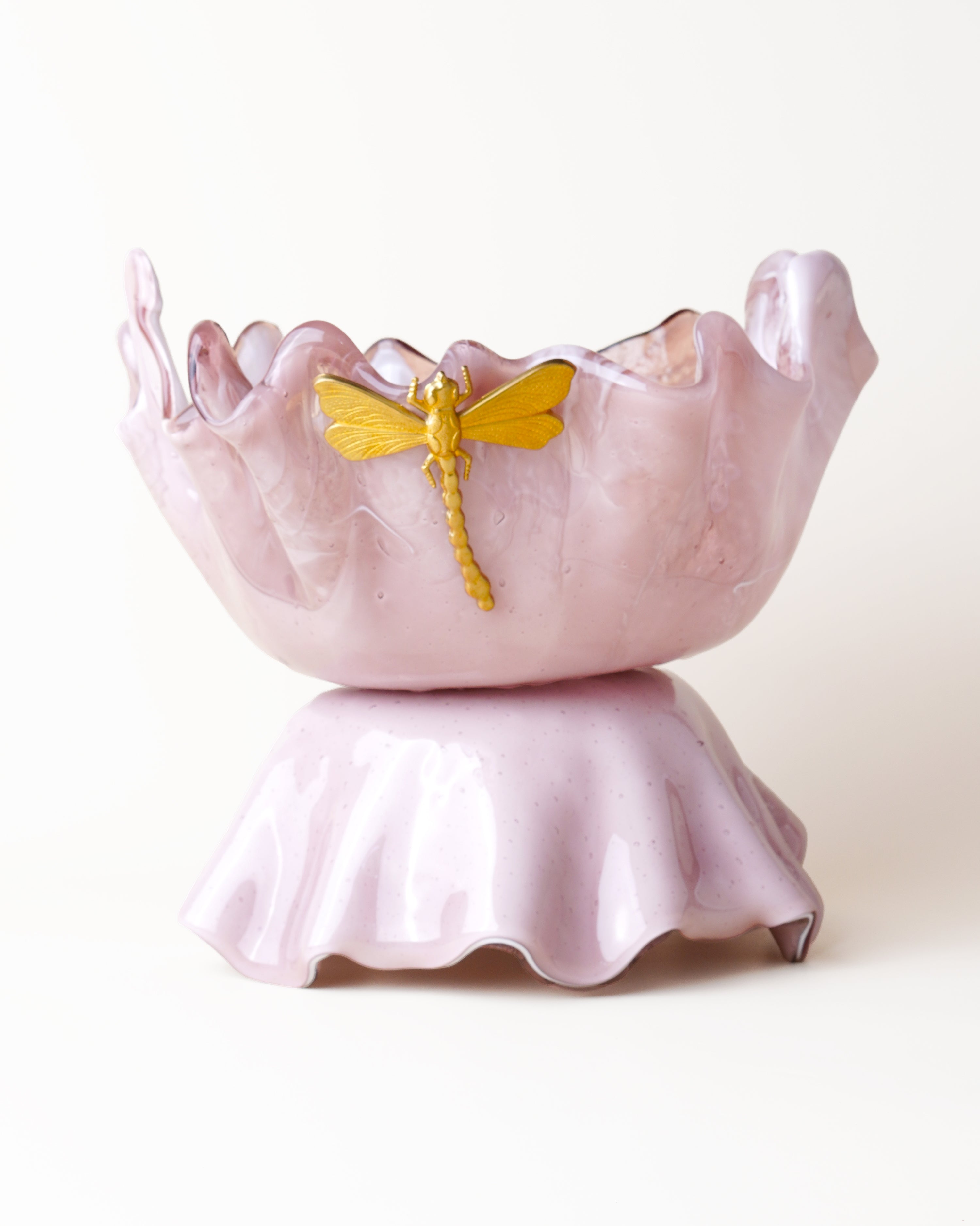 Alzata Bowl Pink/Dragonfly D27cm