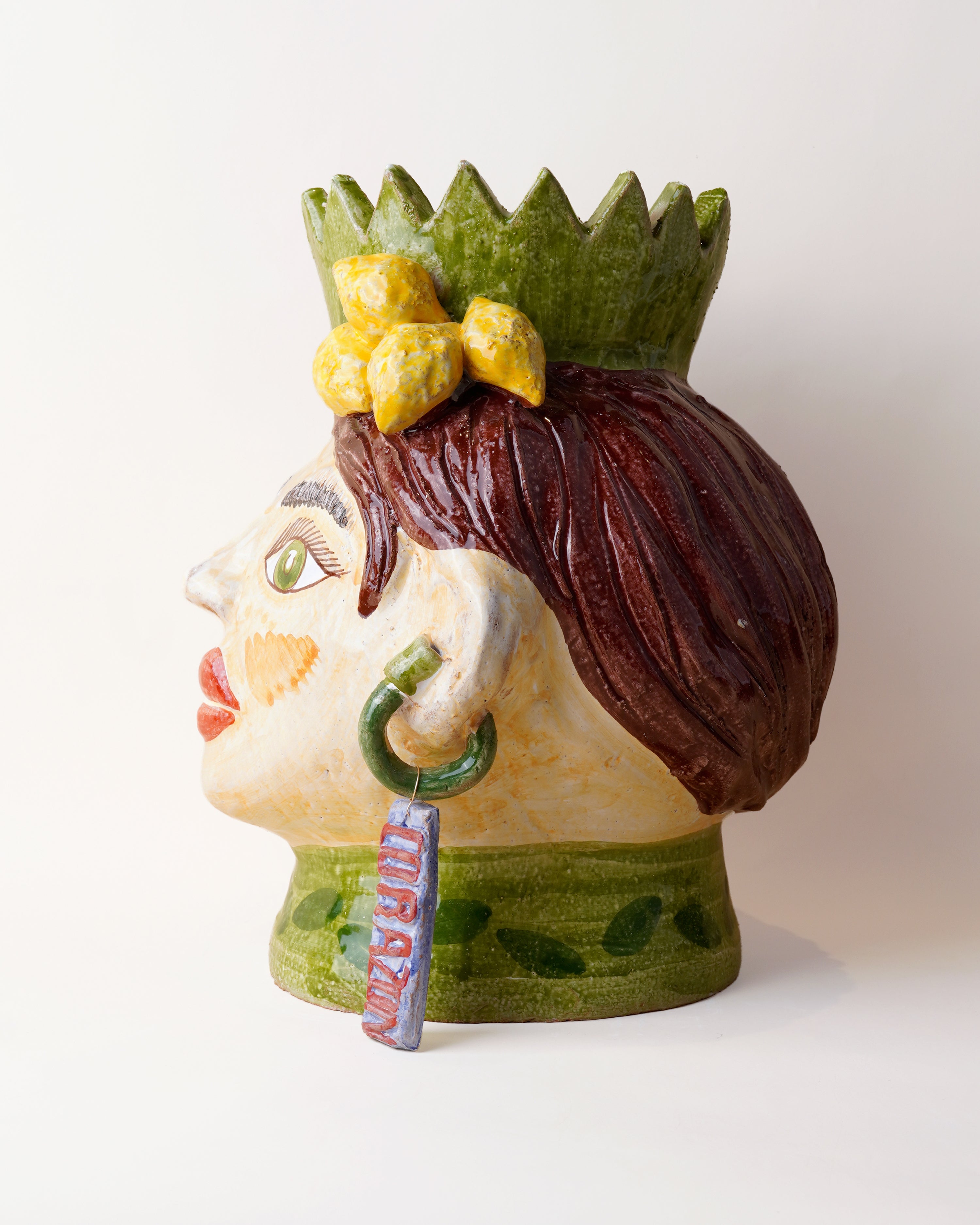 Annuzza Lemons and Earrings Large Vase