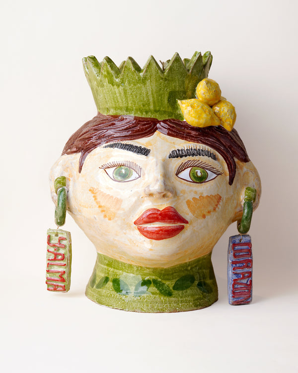 Annuzza Lemons and Earrings Large Vase