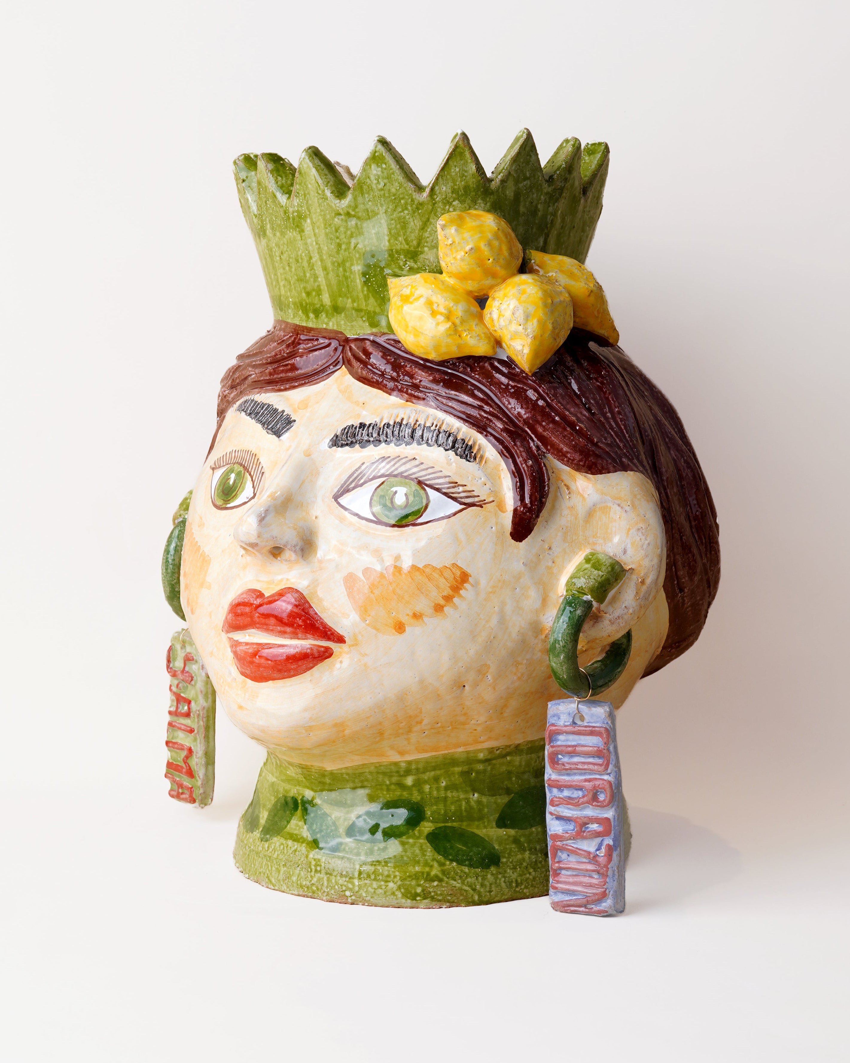 Annuzza Lemons and Earrings Large Vase