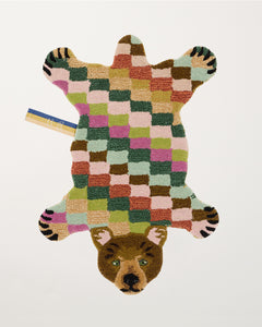 Archie Check Bear Rug Small