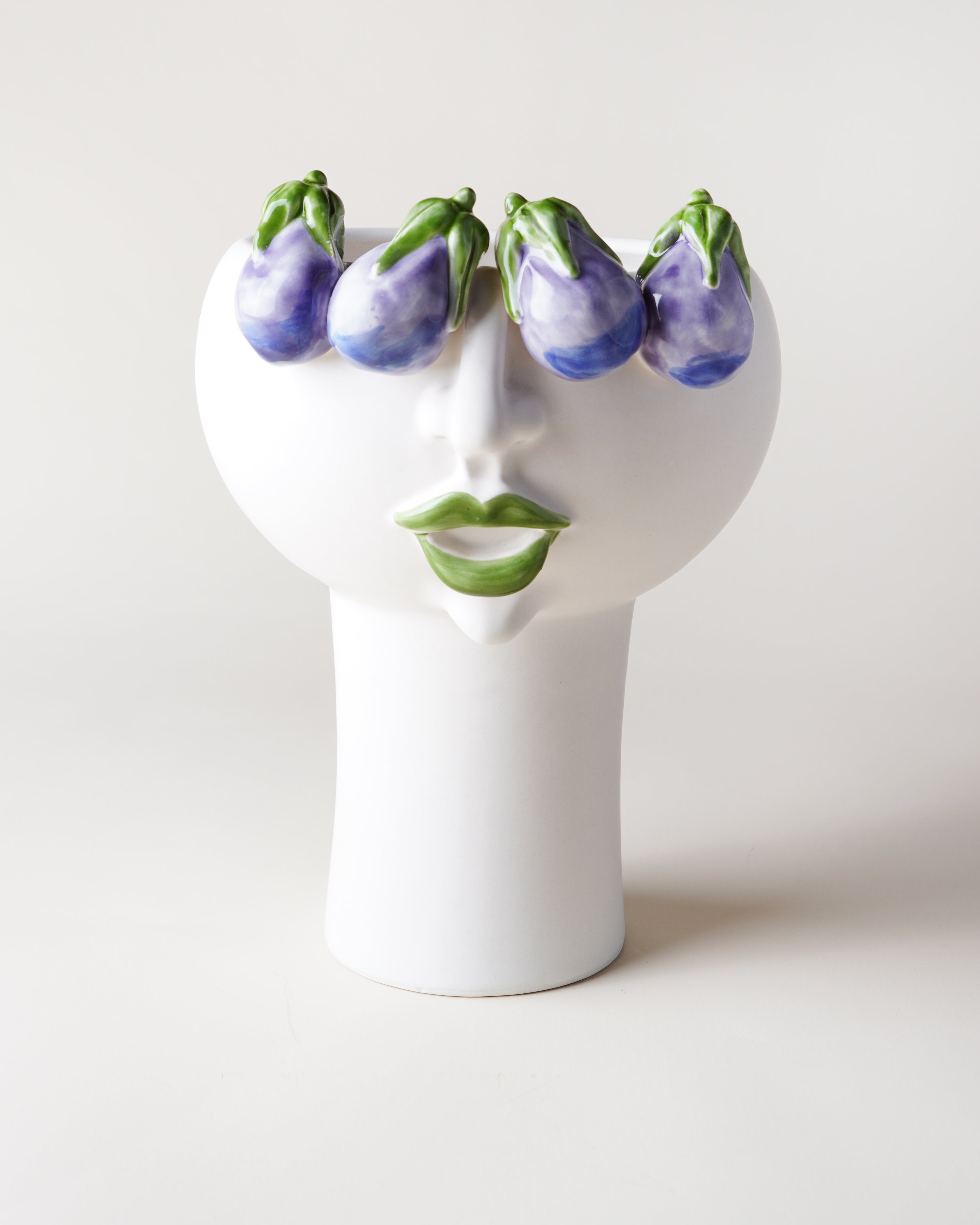 Aubergines Medium Vase Long Neck