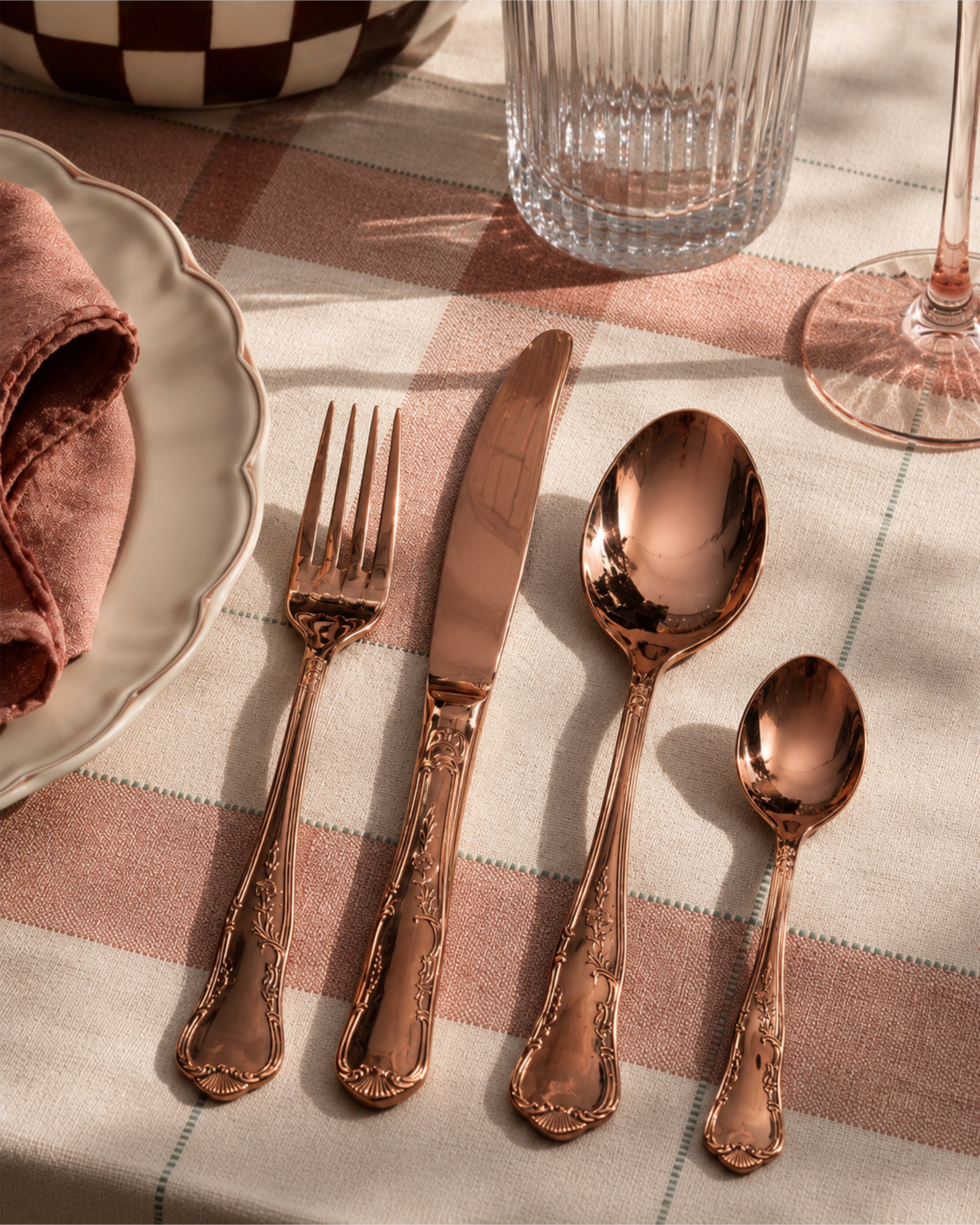 Cutlery Set 24 Pieces Copper