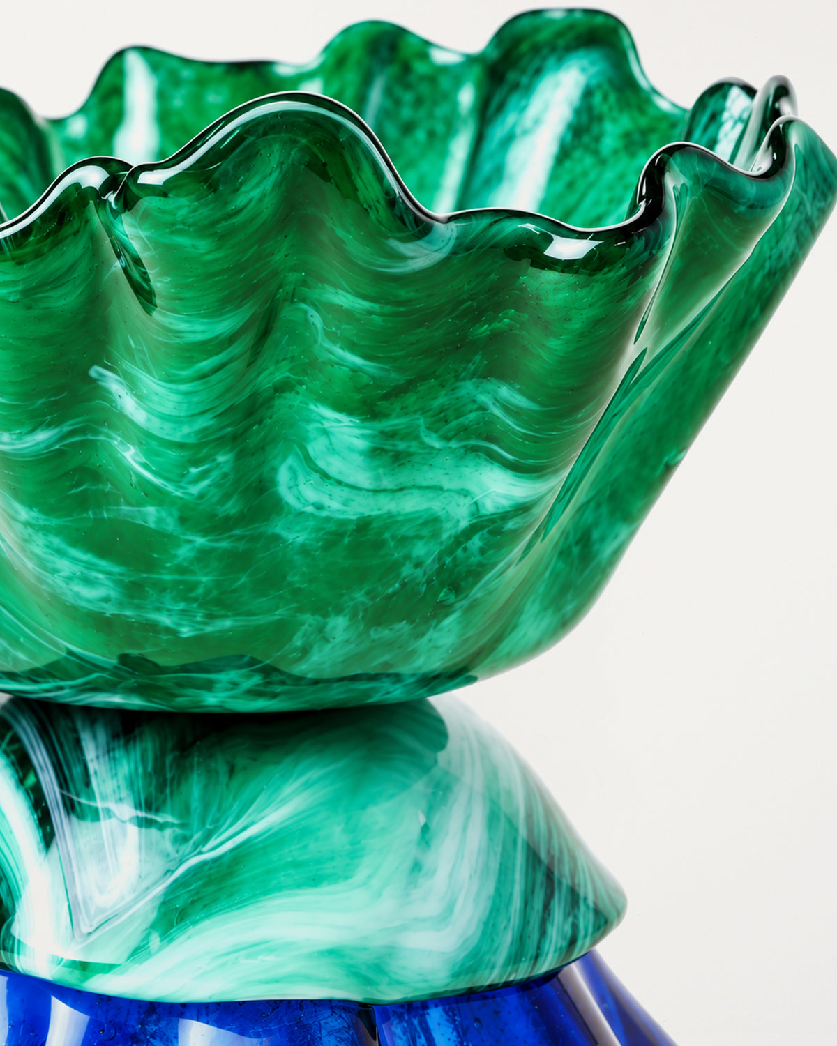 Ballarina Bowl Marble Dark Green, Solid Marble Dark Green & Avio Blue D27cm