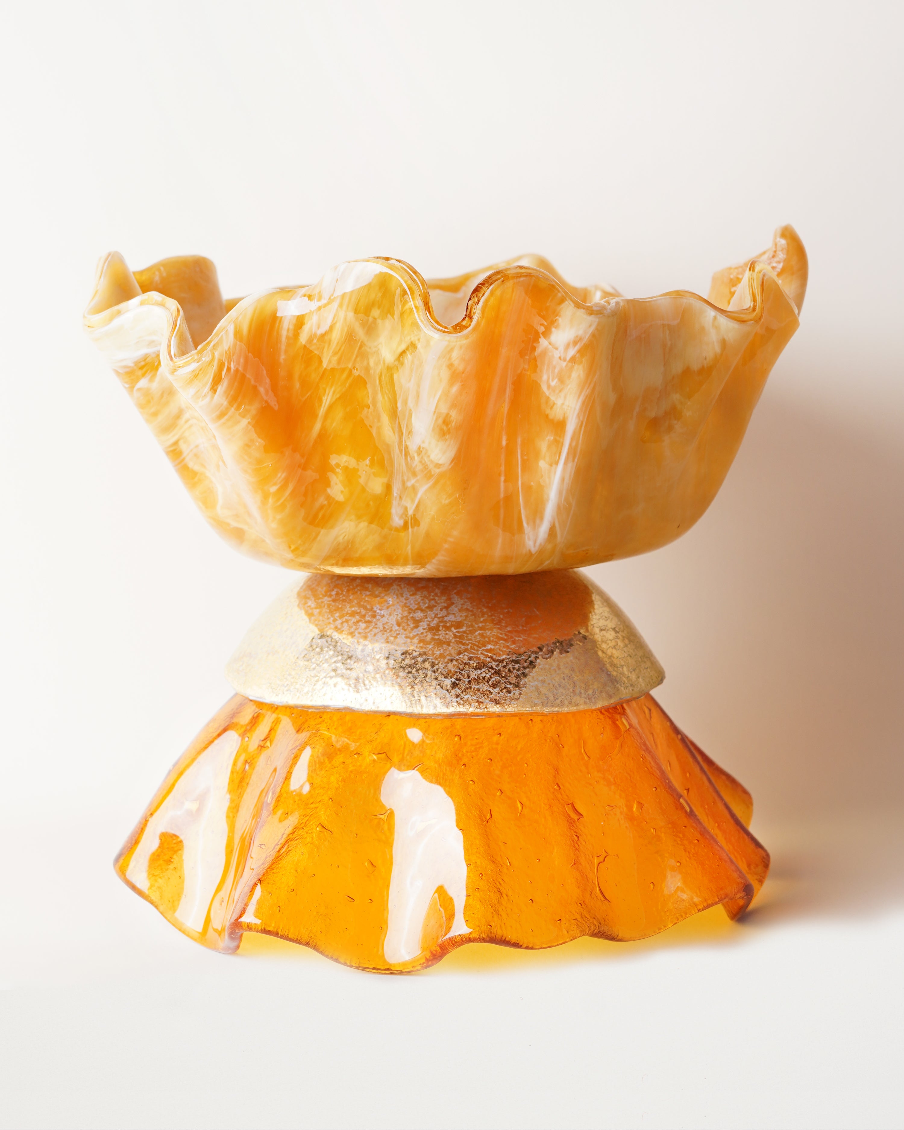 Ballarina Bowl Marble Ochre, Gold & Caramel D27cm