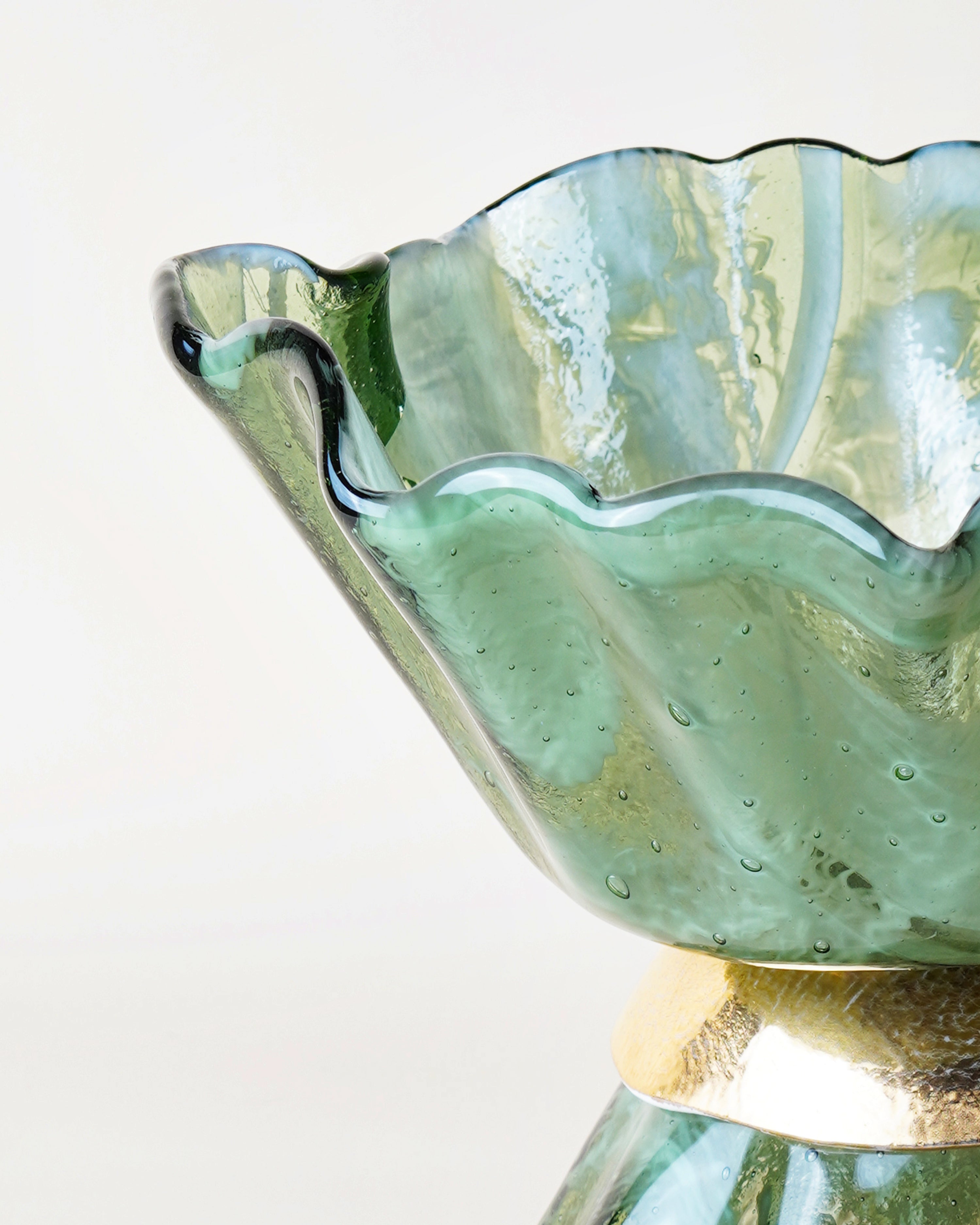 Ballarina Bowl Marble Sage, Gold & Marble Sage D22cm