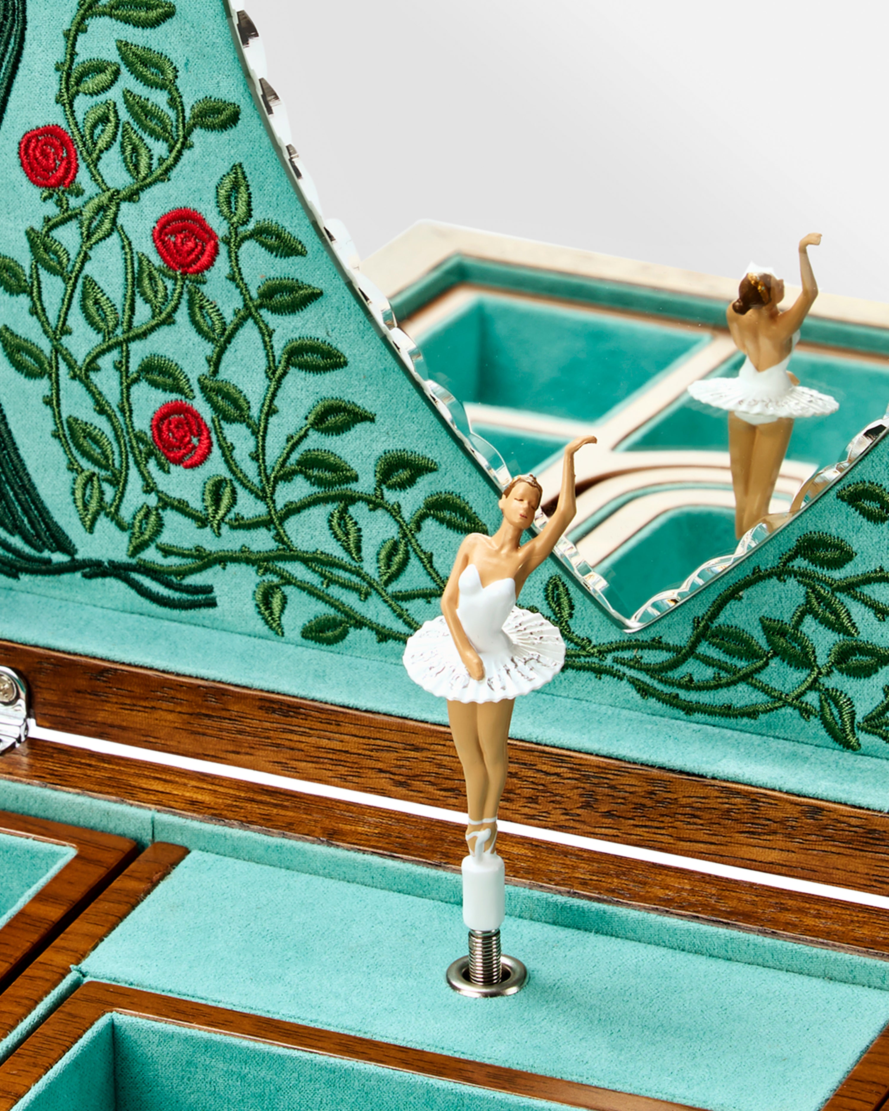 Ballet Musical Jewellery Box Sleeping Beauty Walnut Wood