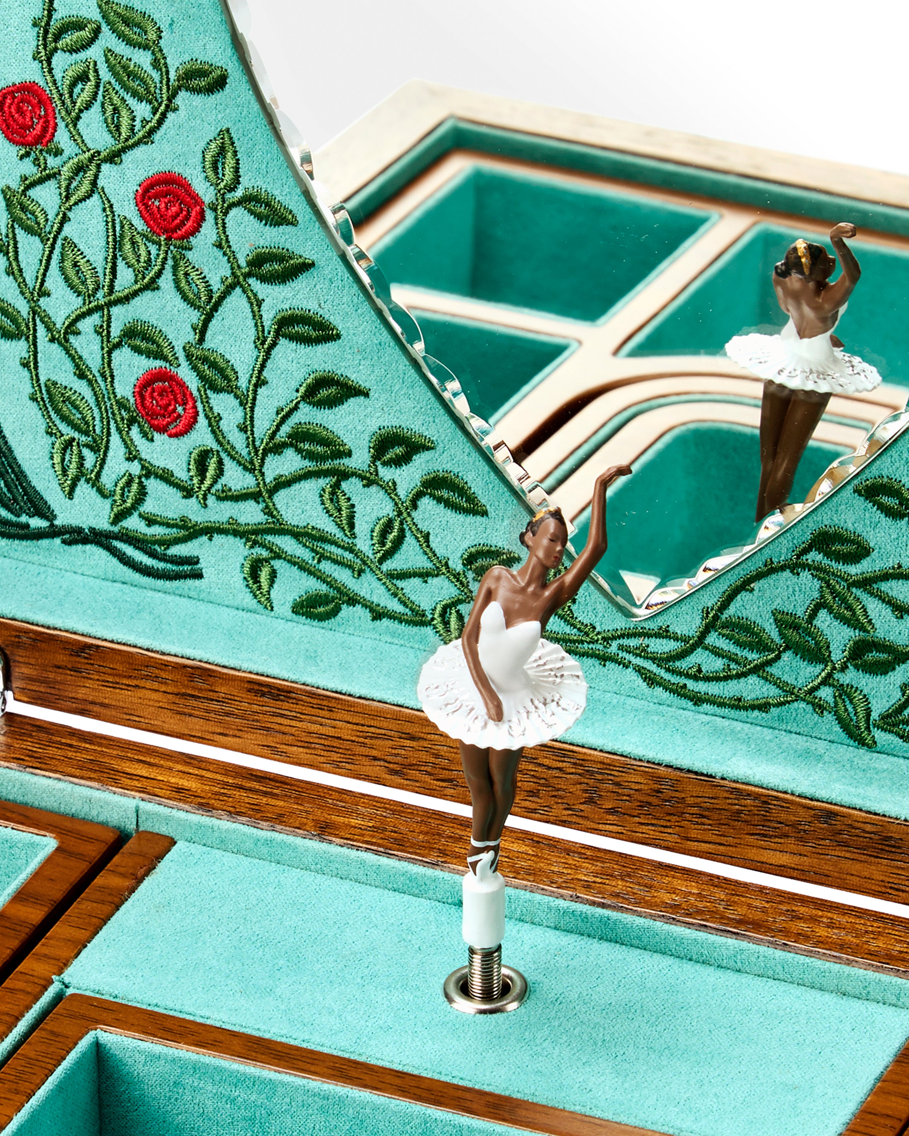 Ballet Musical Jewellery Box Sleeping Beauty Walnut Wood