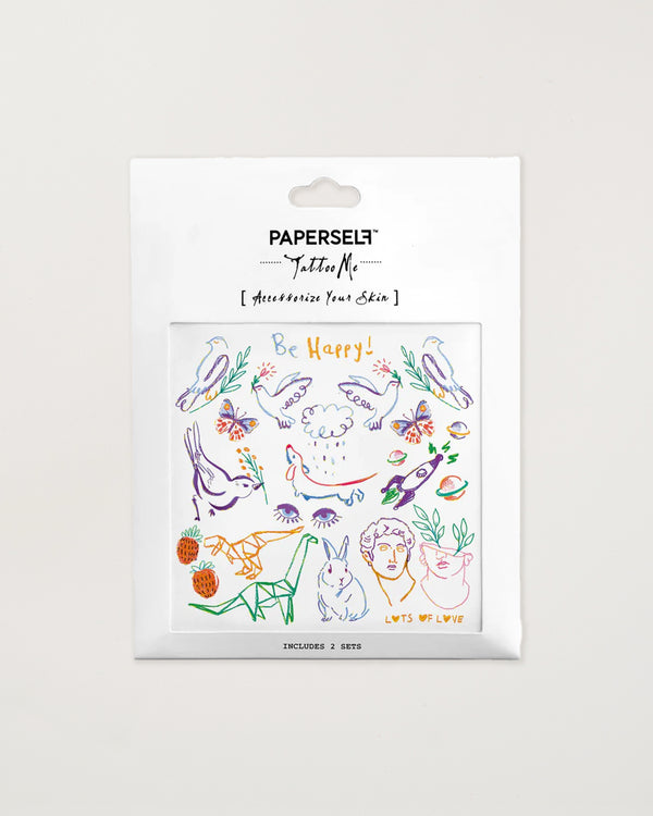 Be Happy Temporary Tattoos