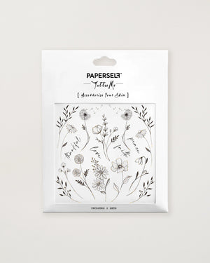 Black Flowers 2 Temporary Tattoos