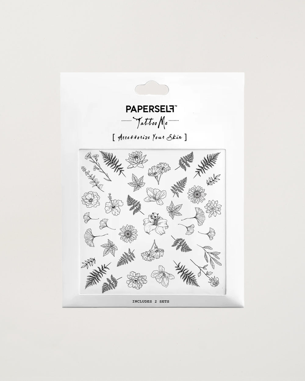 Black Flowers Temporary Tattoos