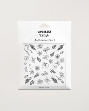 Black Flowers Temporary Tattoos